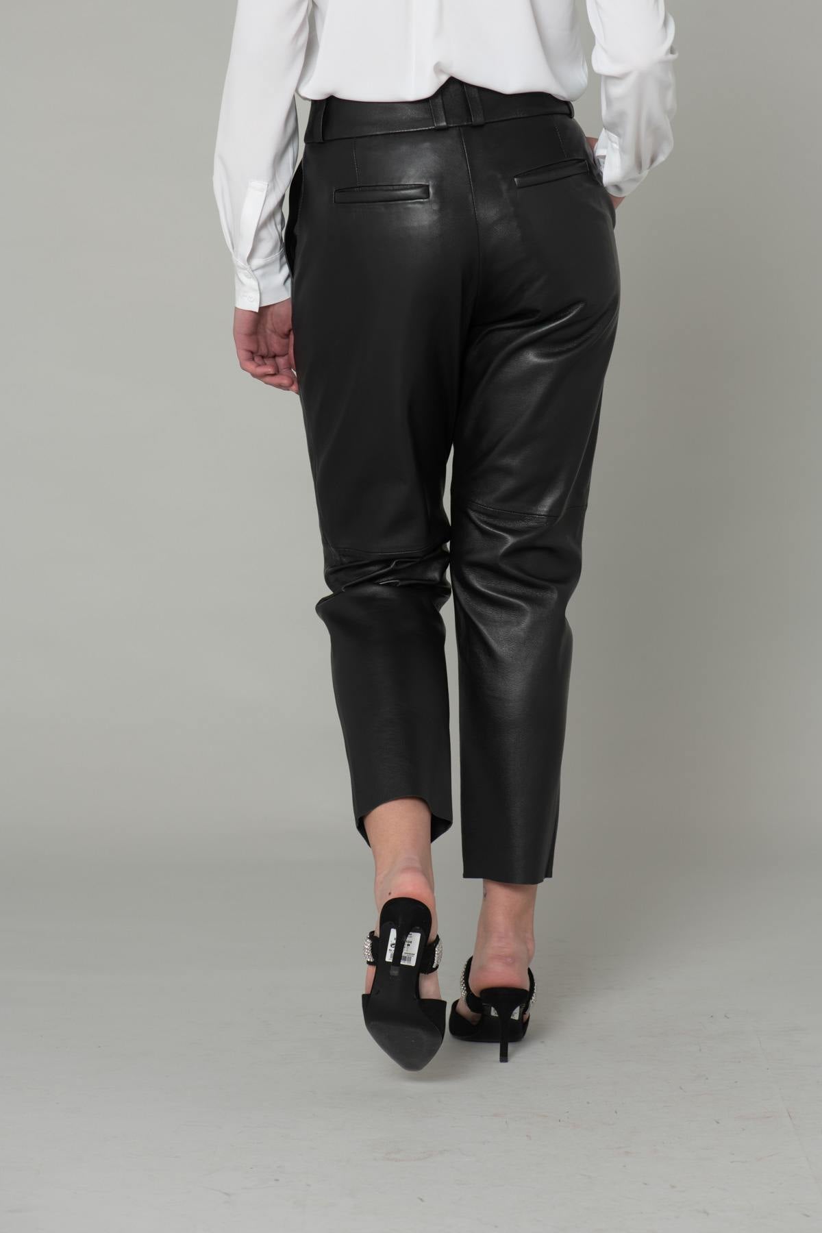 Straight cut leather pants - Image n°6