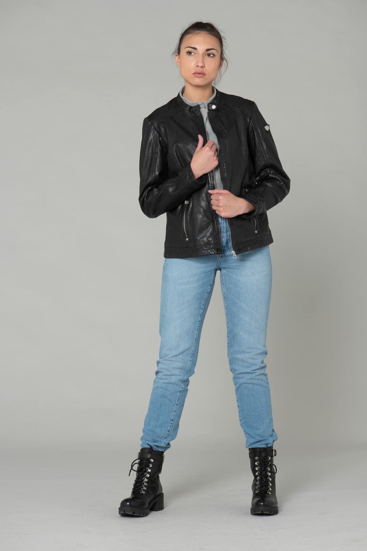 Lambskin biker jacket - Image n°4