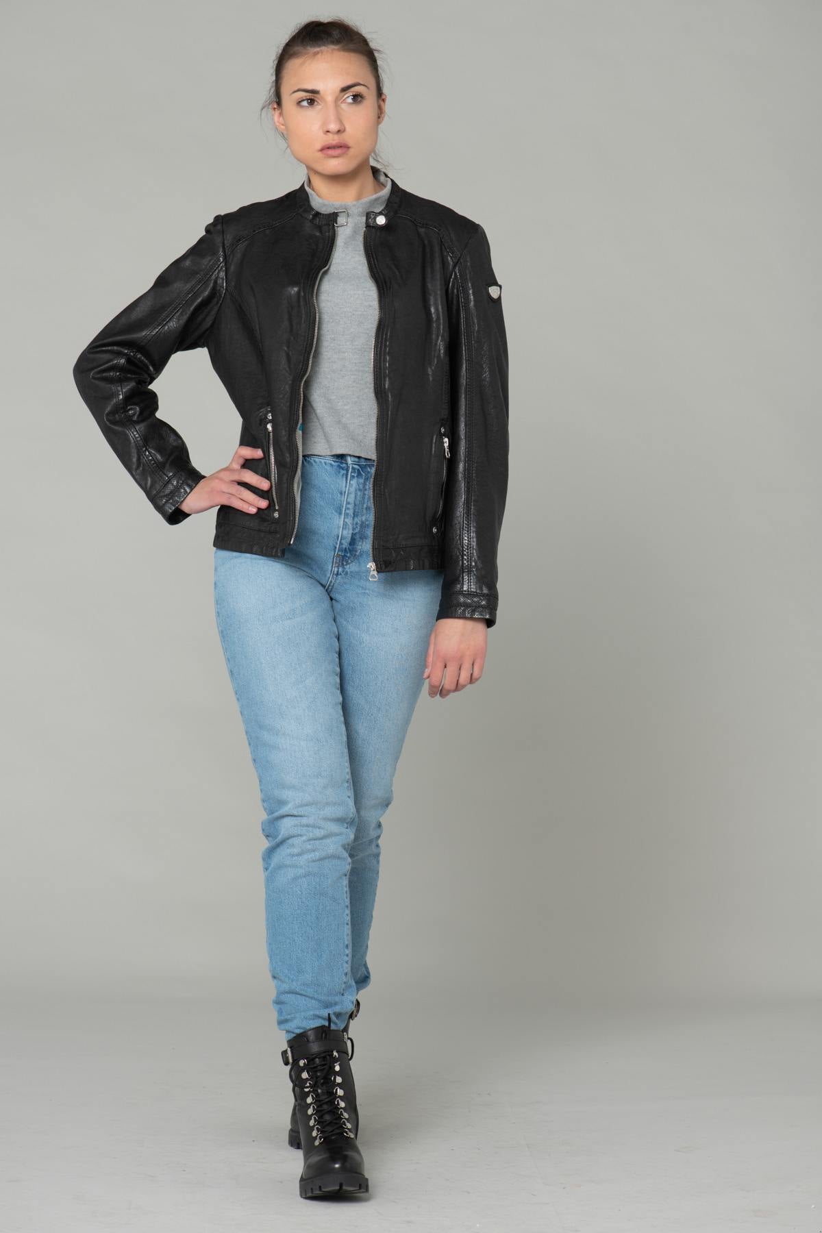 Lambskin biker jacket - Image n°2