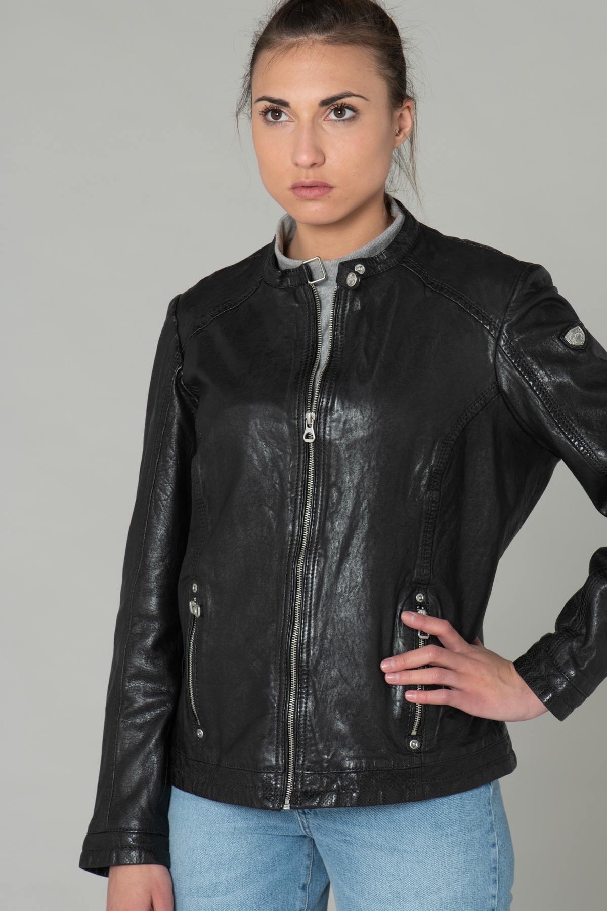 Lambskin biker jacket - Image n°6