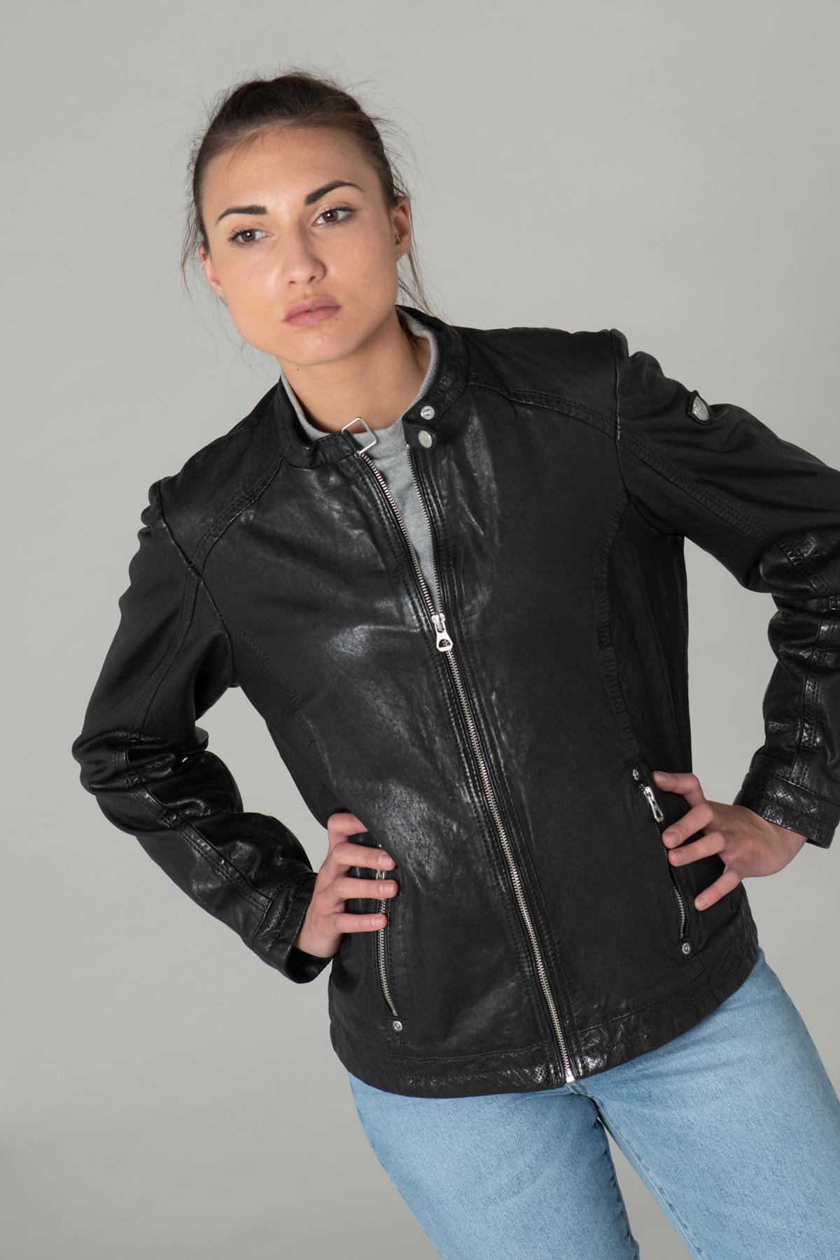 Lambskin biker jacket - Image n°3