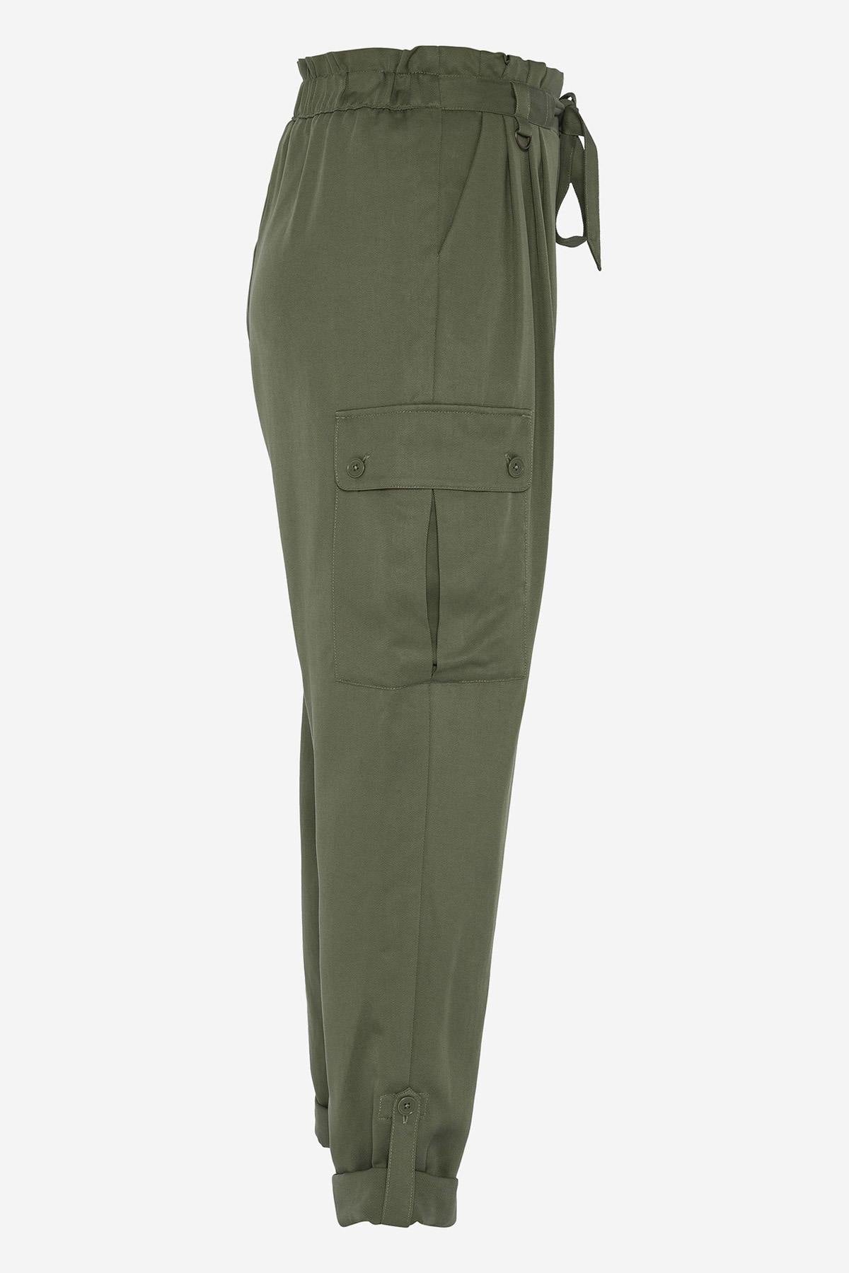 Women's khaki cargo pants - Image n°6