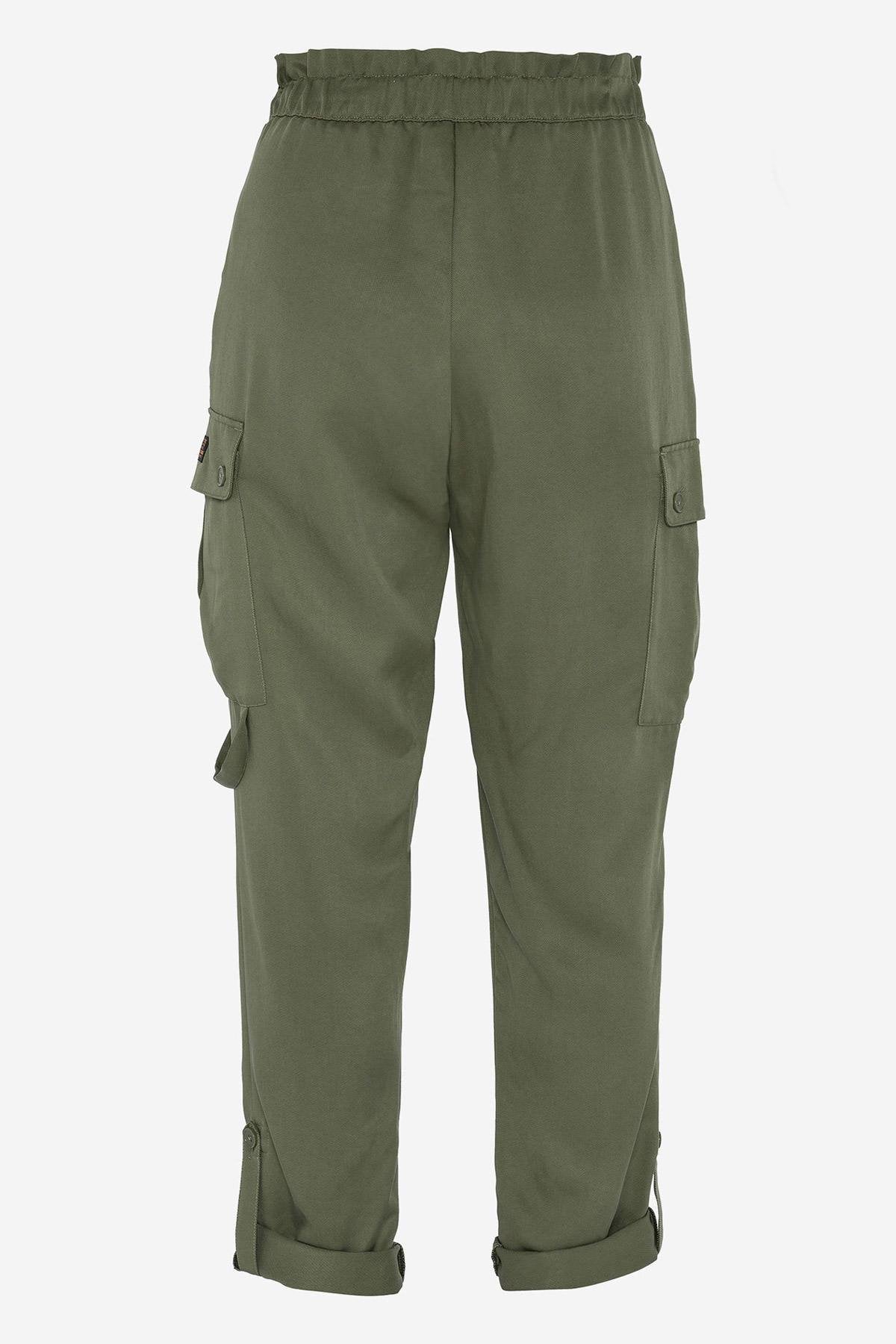 Women's khaki cargo pants - Image n°7