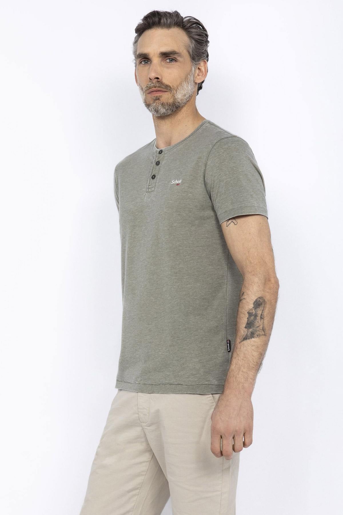 Khaki faded effect T-shirt - Image n°1