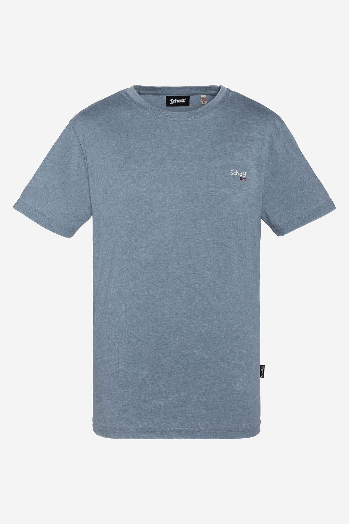 Azure blue faded effect t-shirt - Image n°1