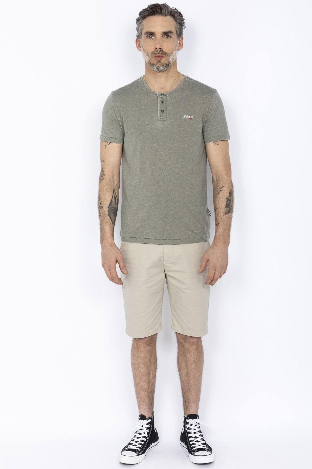 Khaki faded effect T-shirt - Image n°4