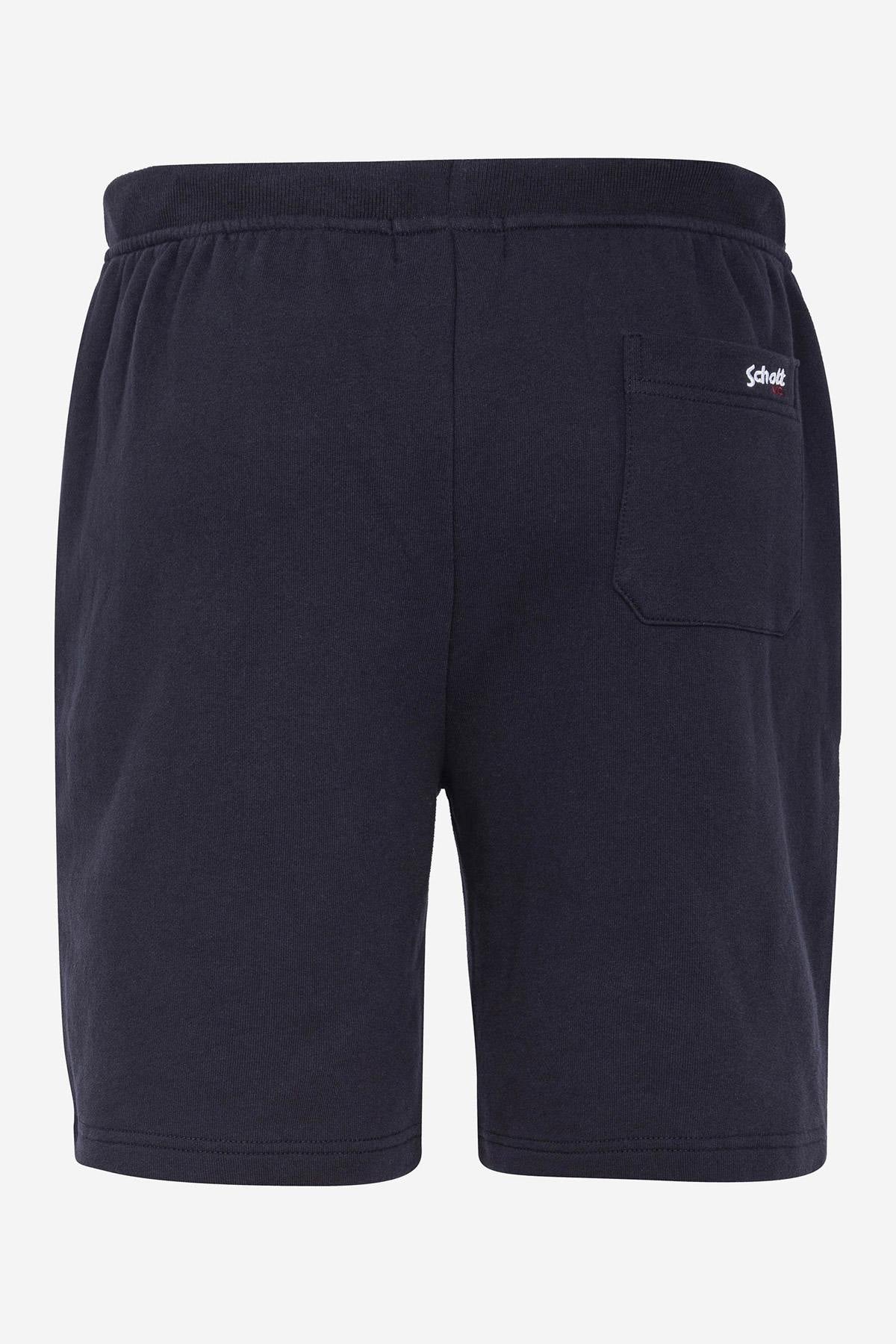 Navy blue cotton shorts - Image n°2