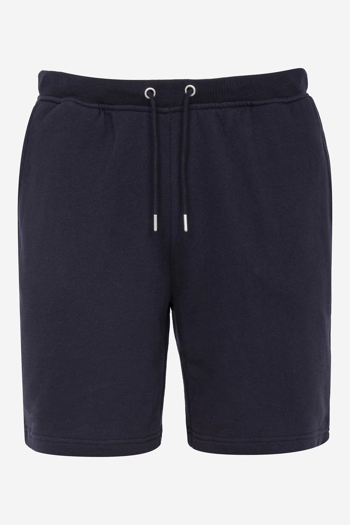 Navy blue cotton shorts - Image n°3