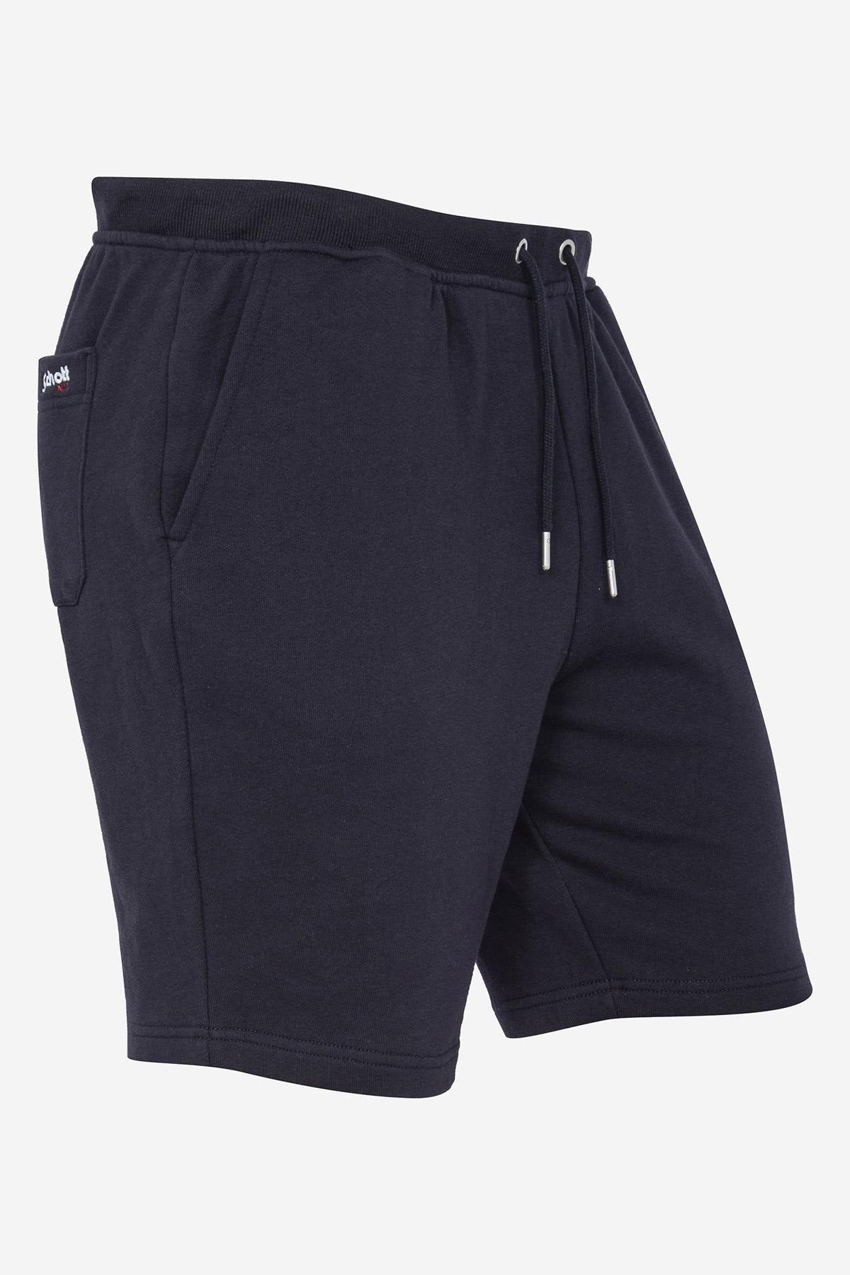 Navy blue cotton shorts - Image n°1