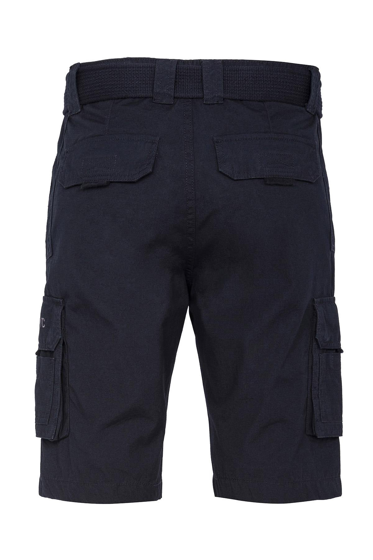 Navy blue cargo military shorts - Image n°2