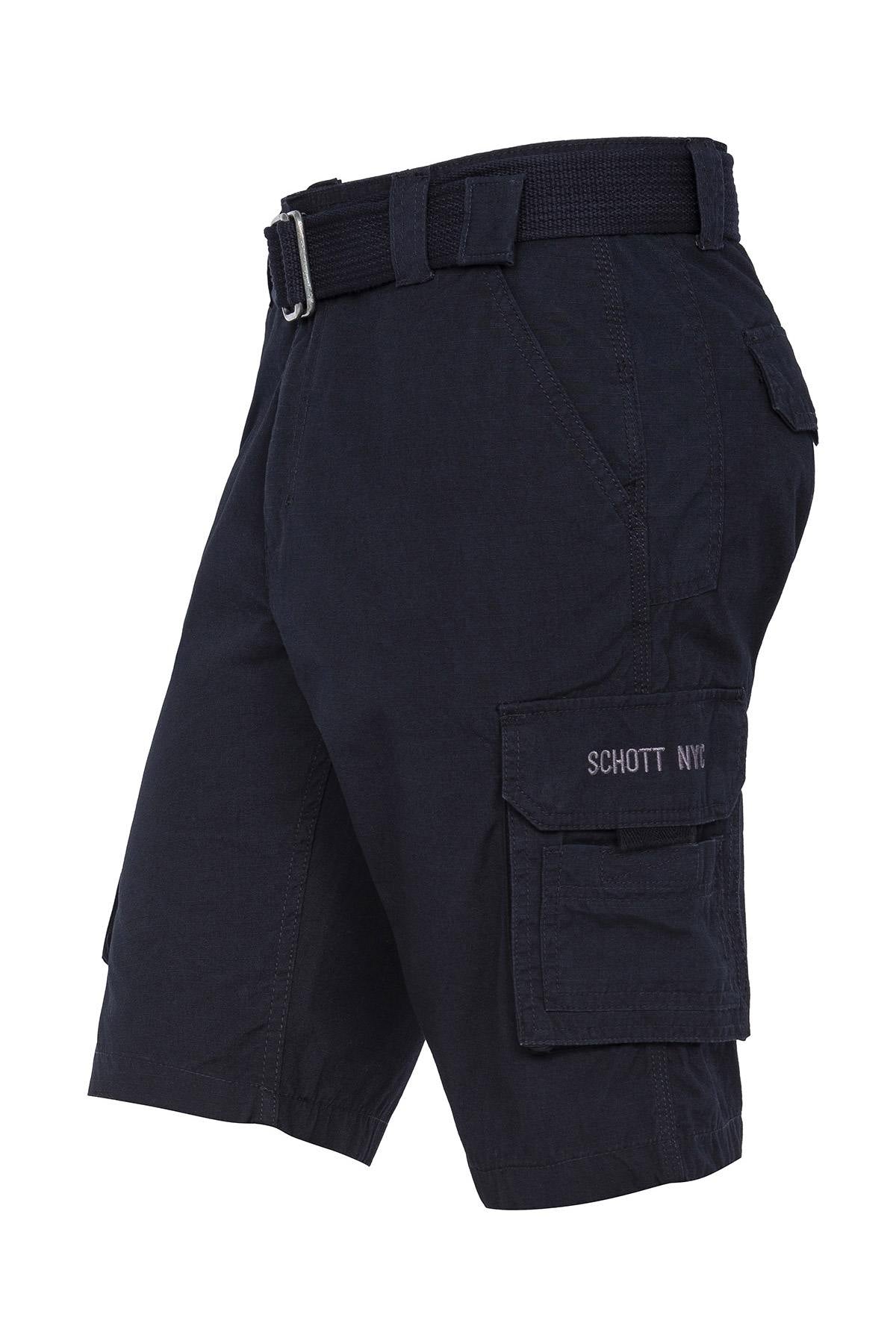 Navy blue cargo military shorts - Image n°3