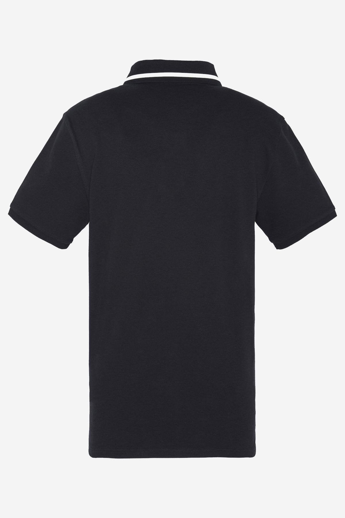 Black cotton polo shirt - Image n°3