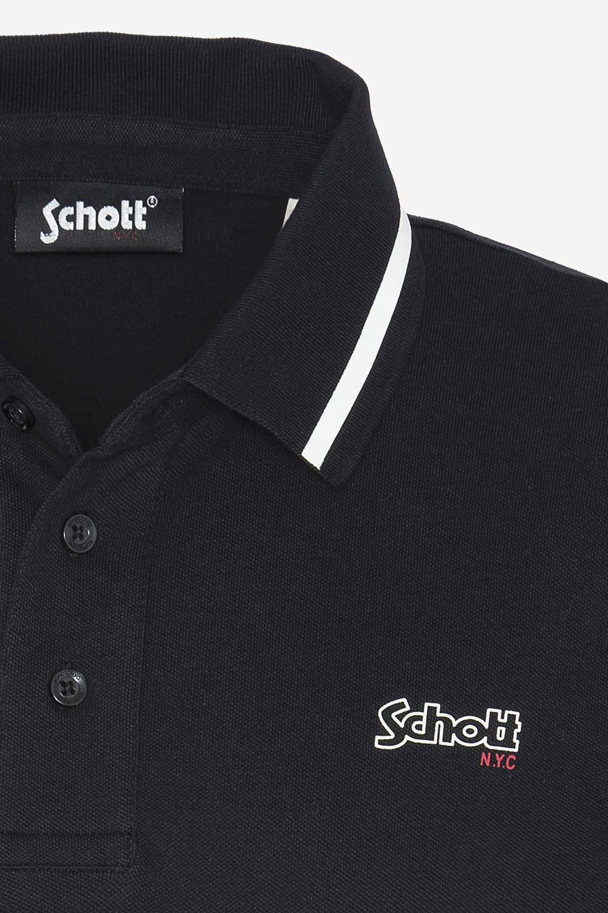 Black cotton polo shirt - Image n°6