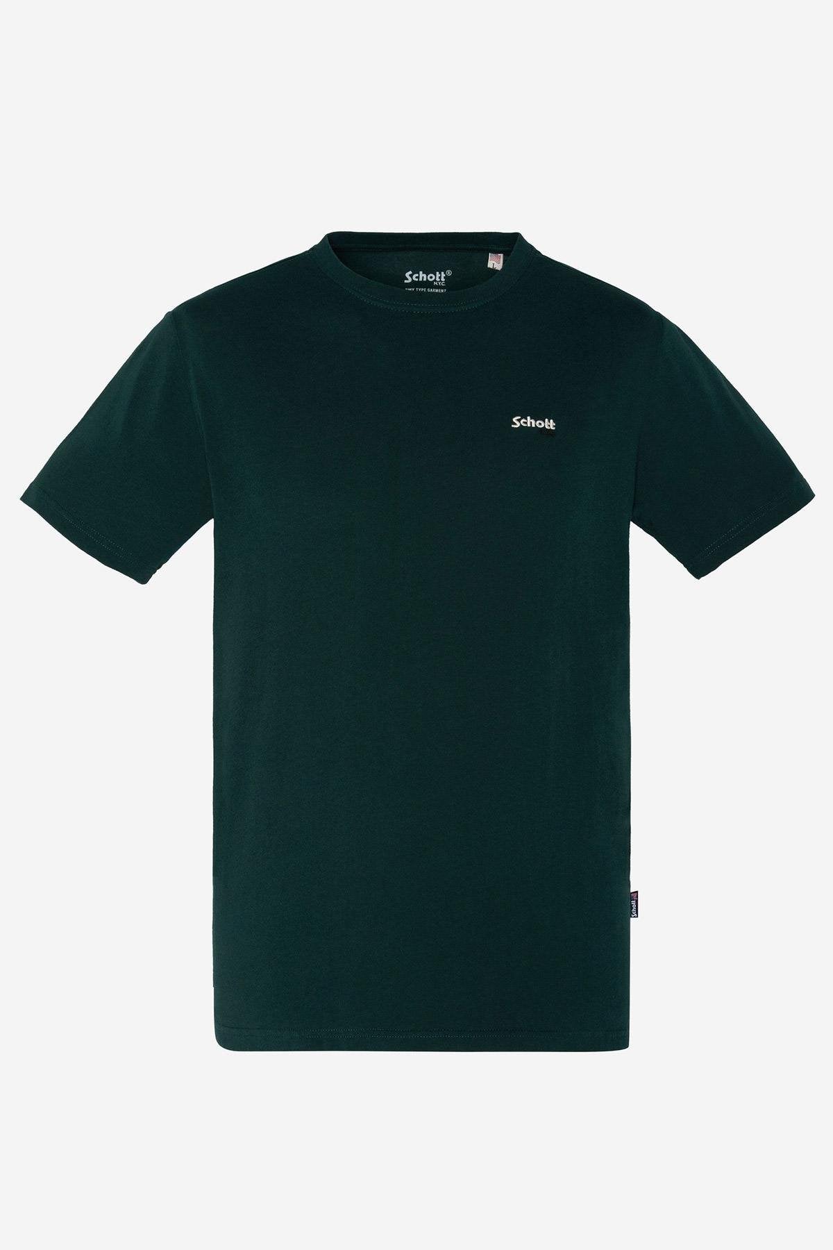 Dark green cotton t-shirt - Image n°1