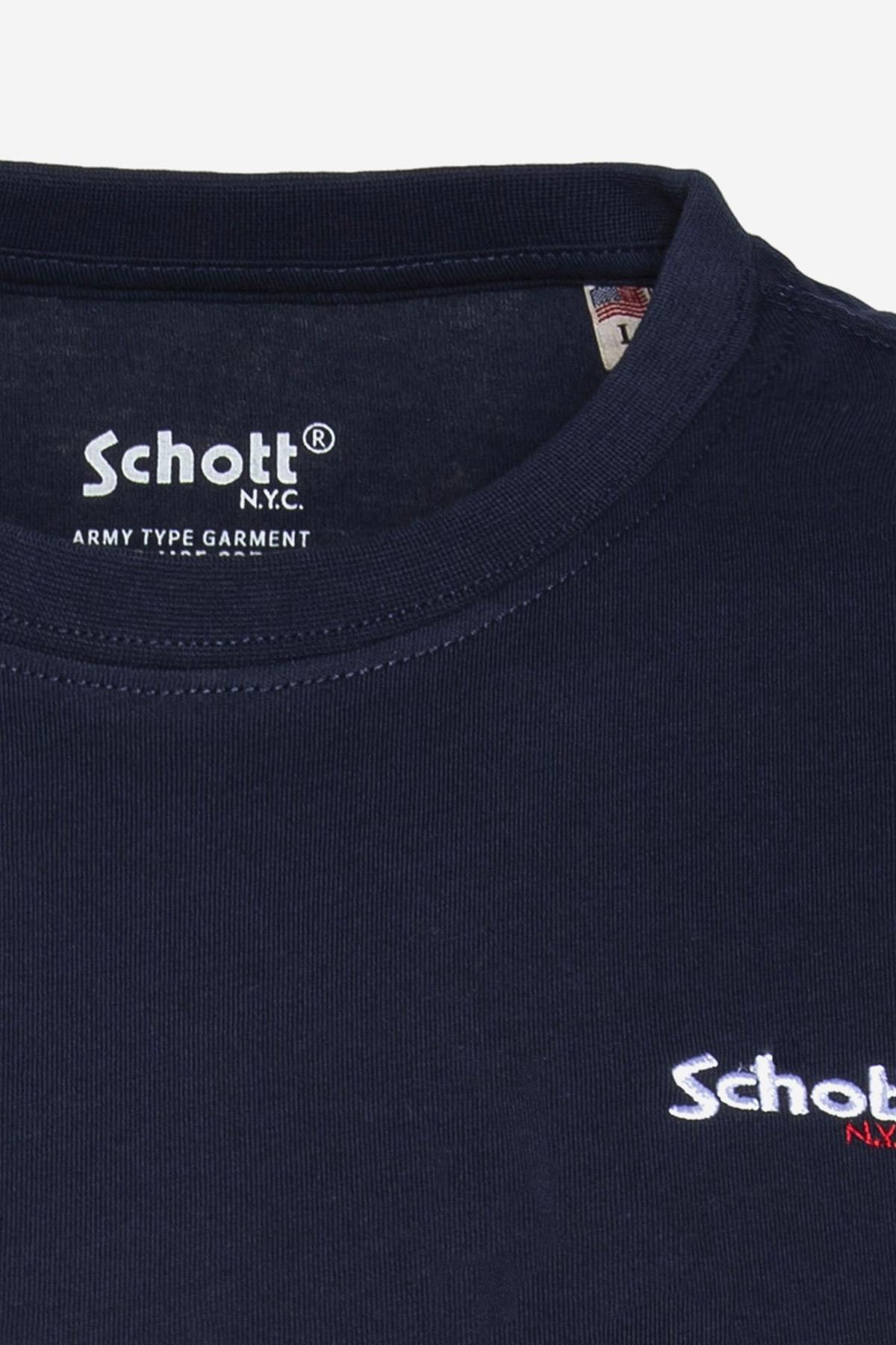 Navy blue embroidered logo T-shirt - Image n°2