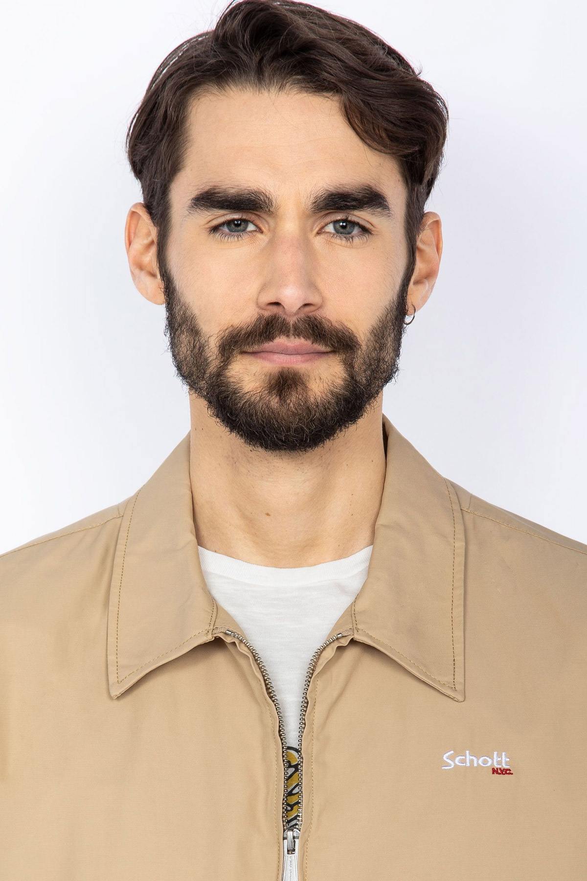 Men's beige mid-season jacket - Image n°2