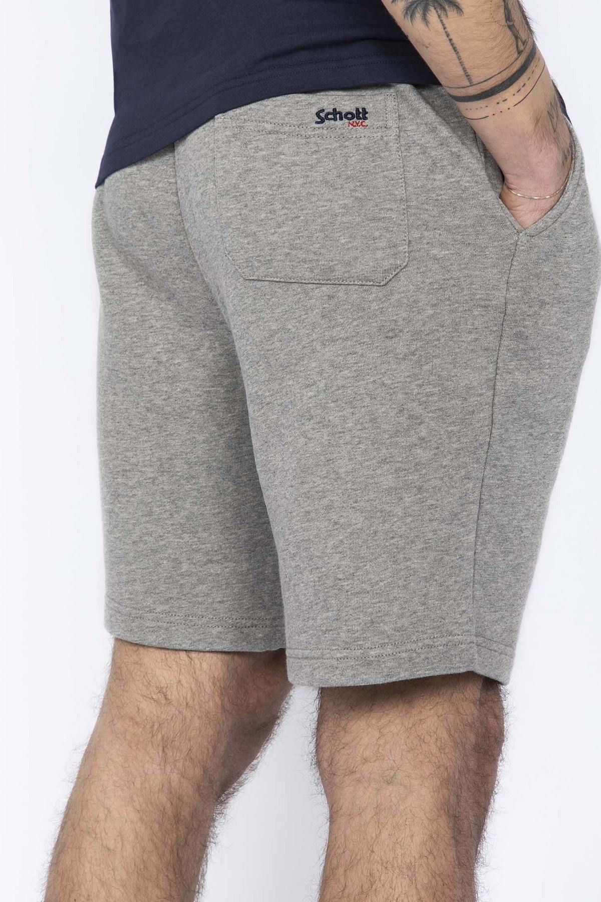 Heather gray cotton shorts - Image n°1