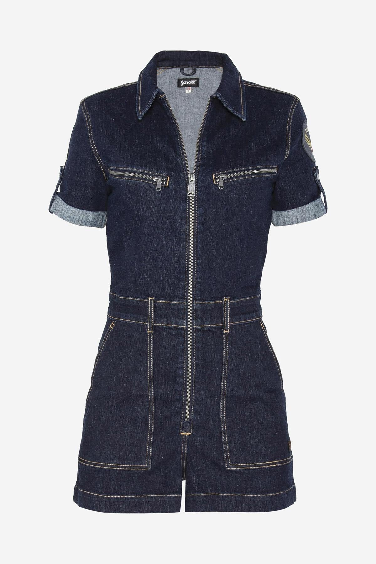 Denim short jumpsuit - Image n°2