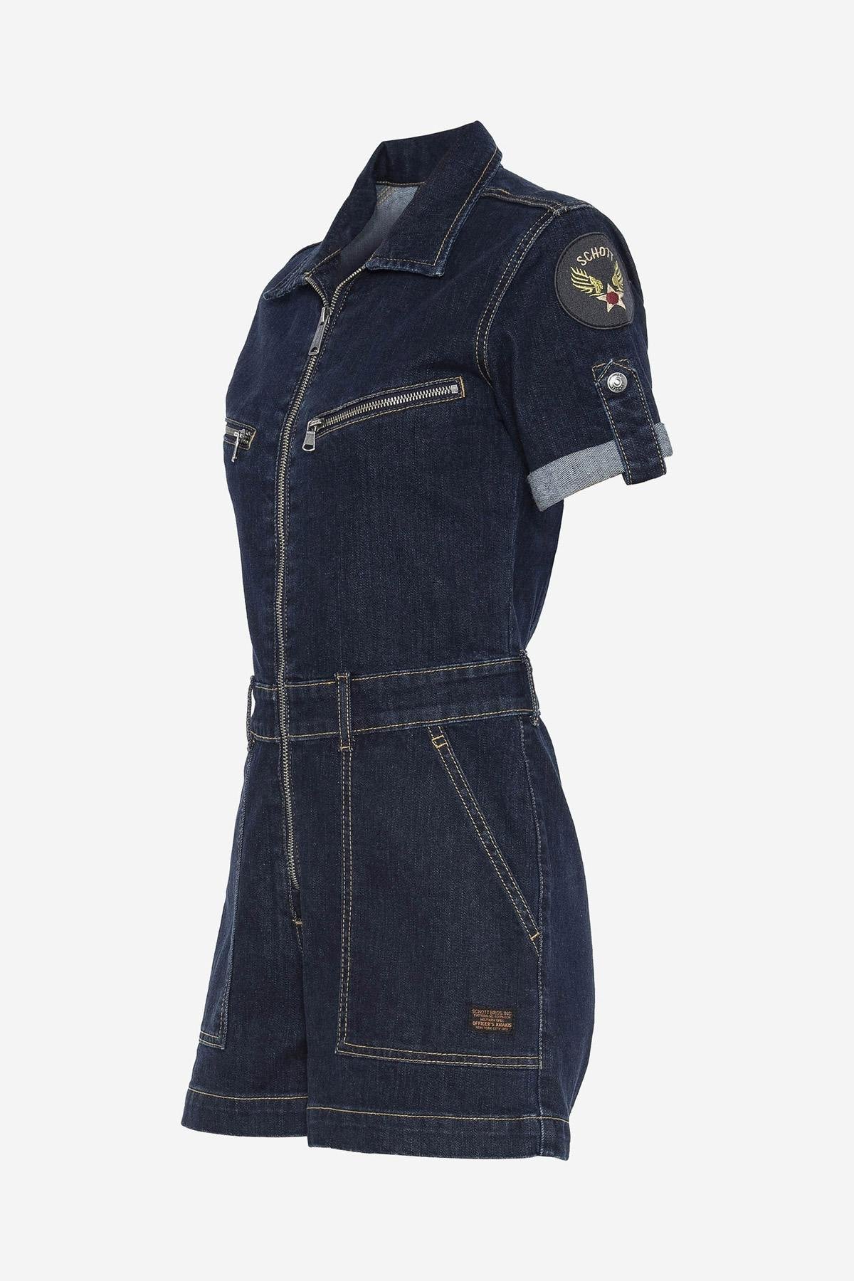 Denim short jumpsuit - Image n°4