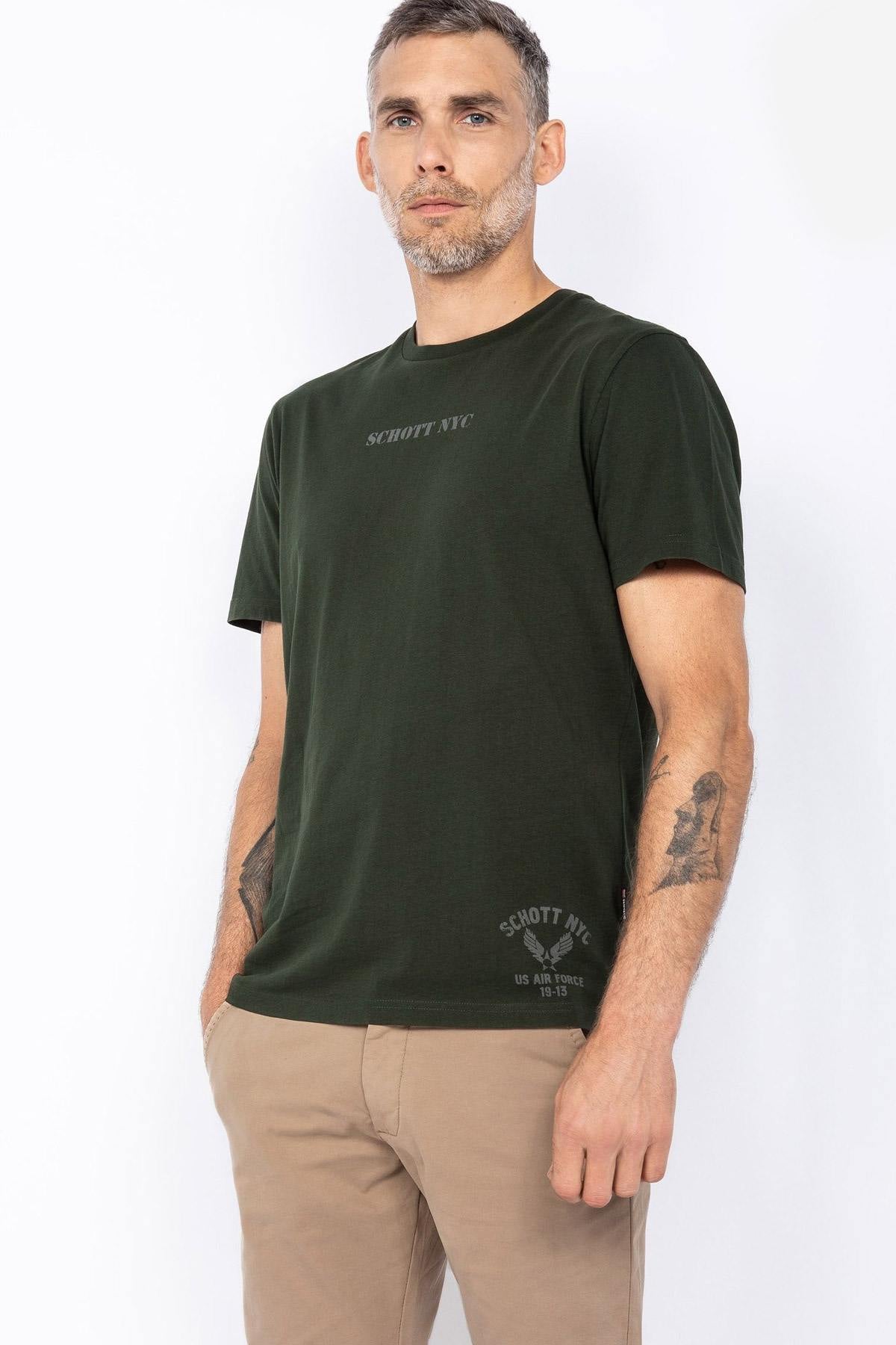 Khaki military t-shirt - Image n°1