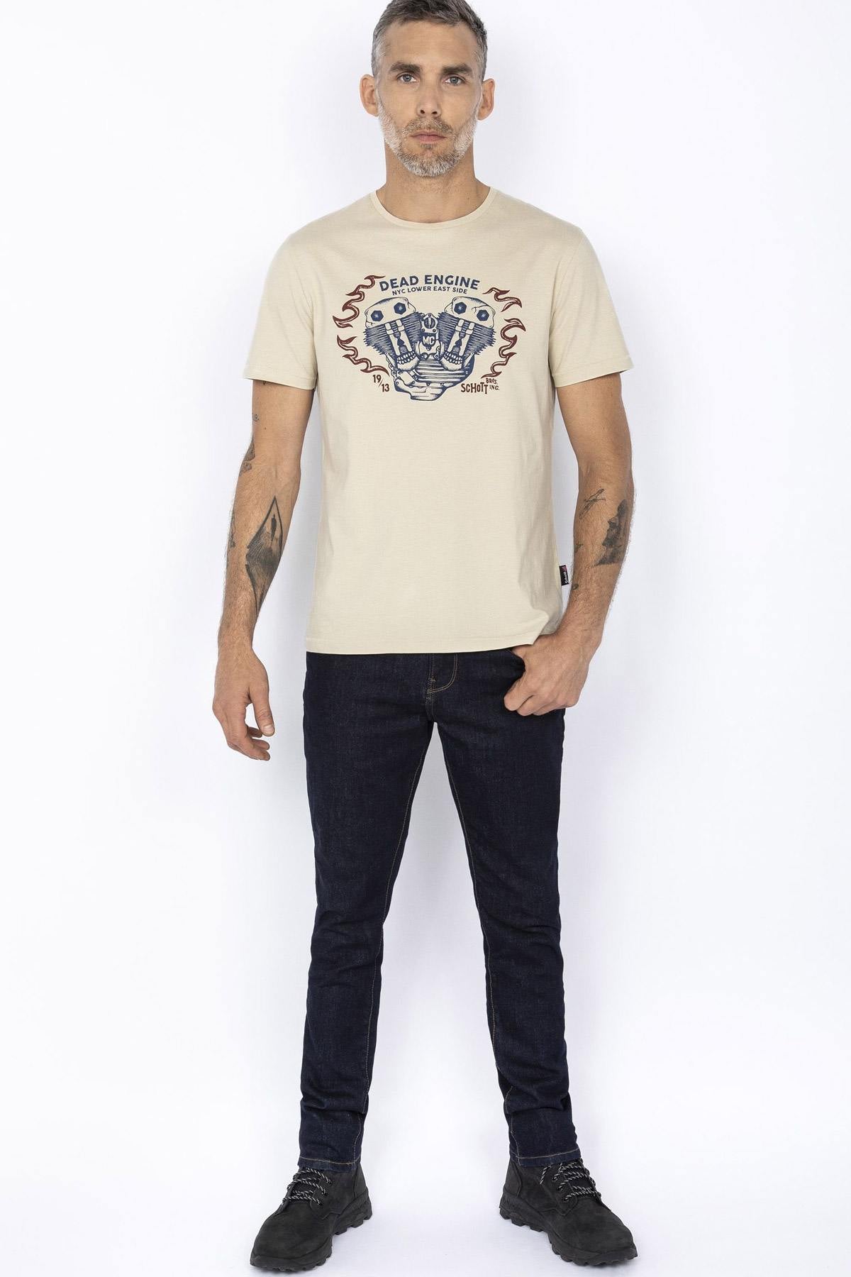 Biker look crew neck t-shirt - Image n°3