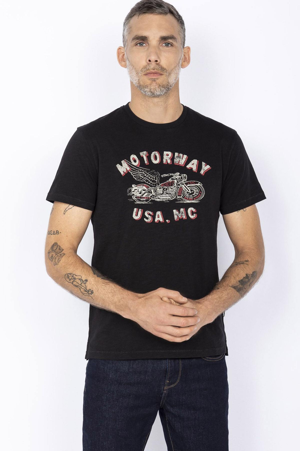 Motorway USA black men's t-shirt - Image n°1