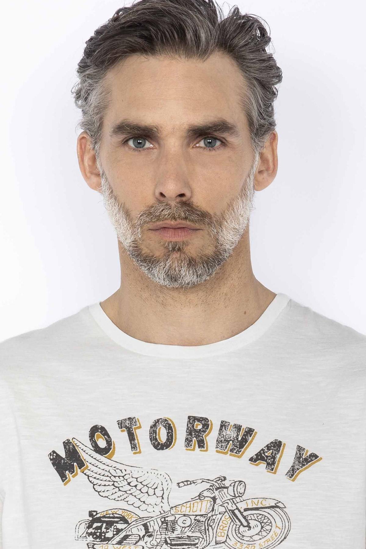 White biker style t-shirt - Image n°2