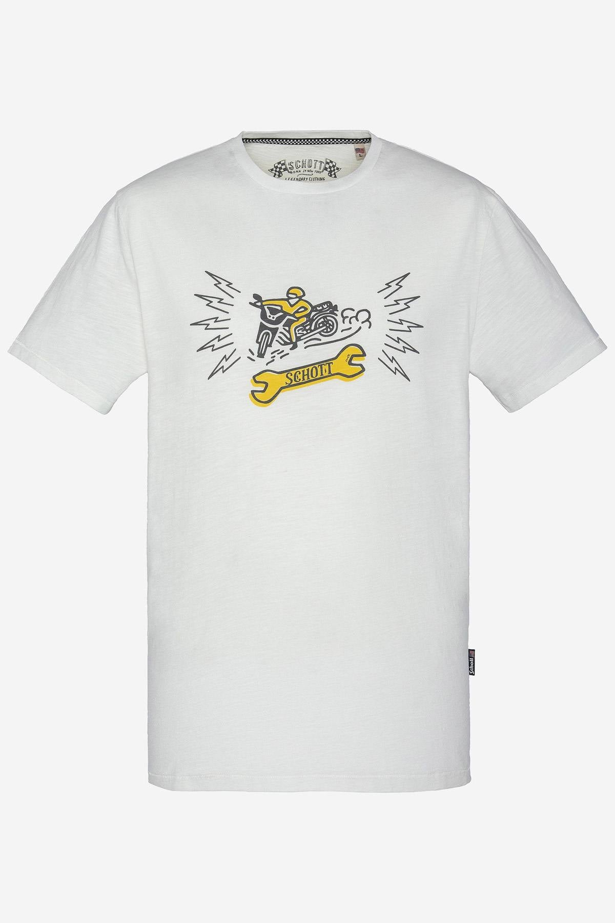 Biker print cotton T-shirt - Image n°4