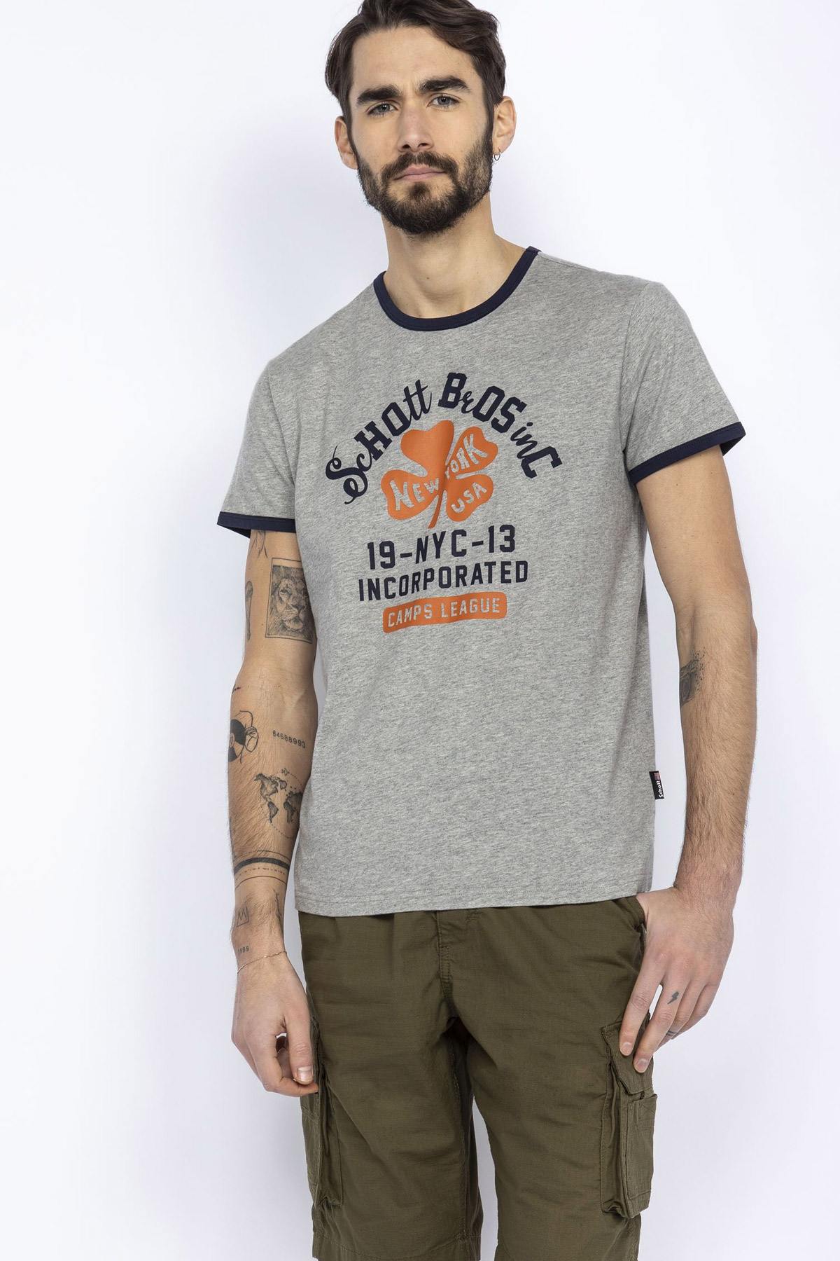 Heather gray US varsity t-shirt - Image n°1