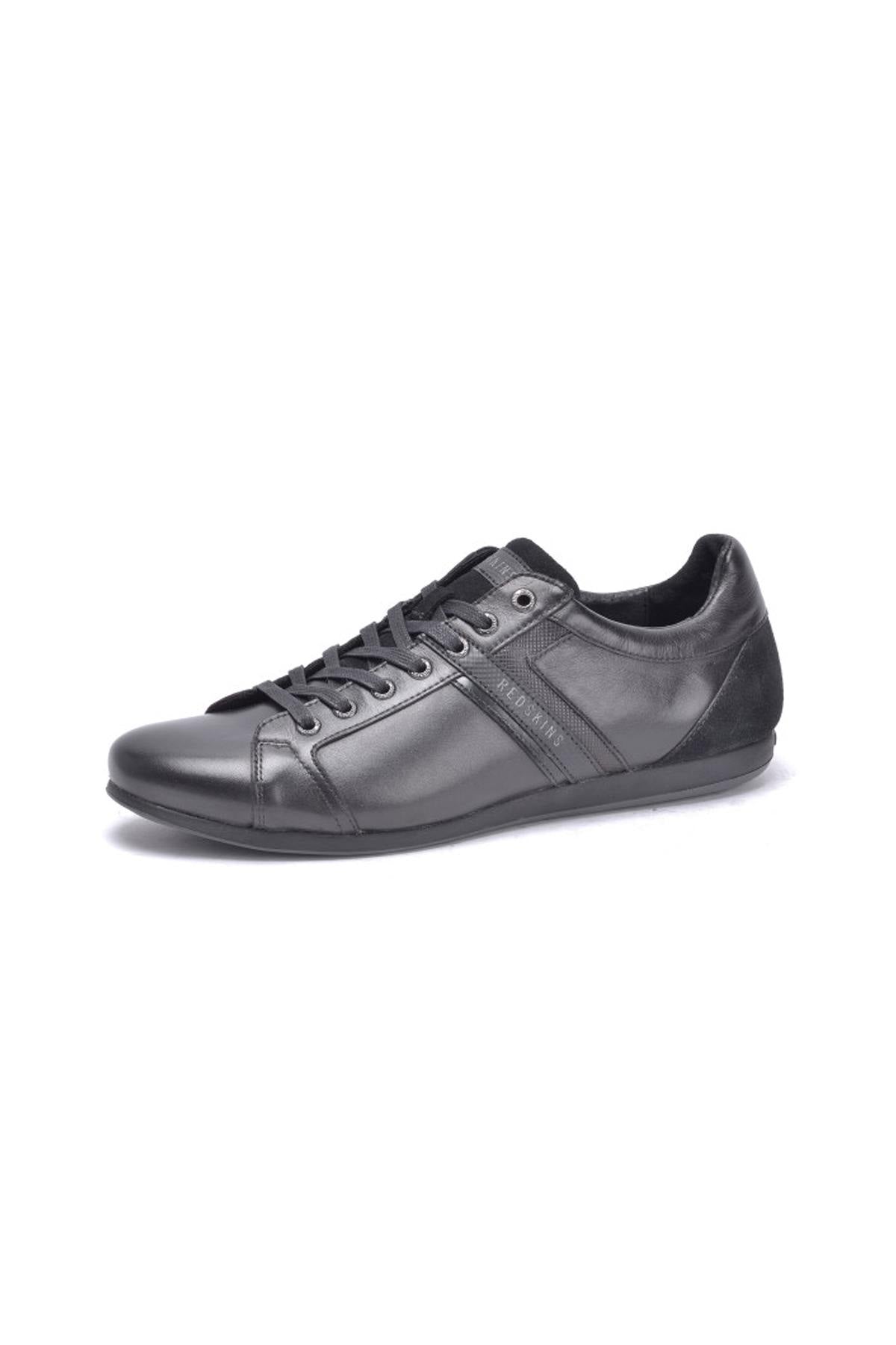 Black leather sneakers - Image n°1