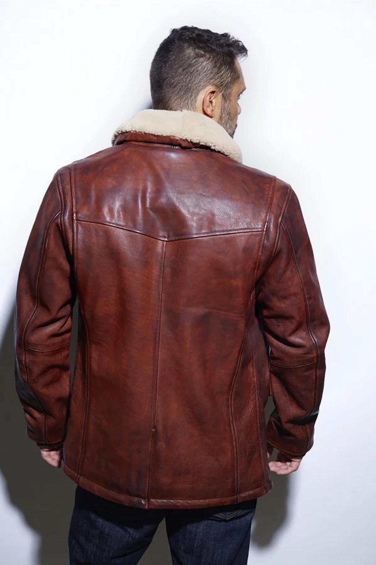 Retro mid-length aviator style jacket - Image n°3