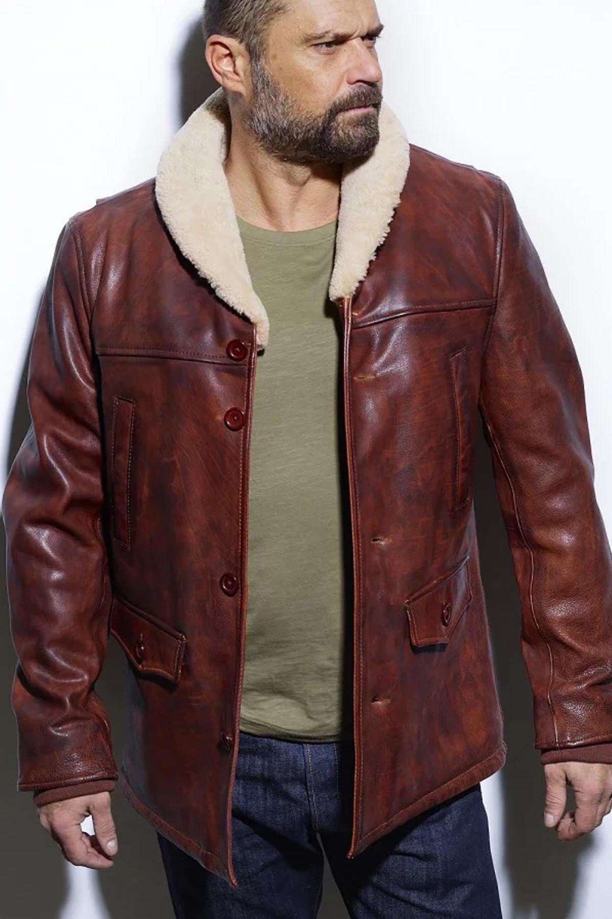 Retro mid-length aviator style jacket - Image n°4