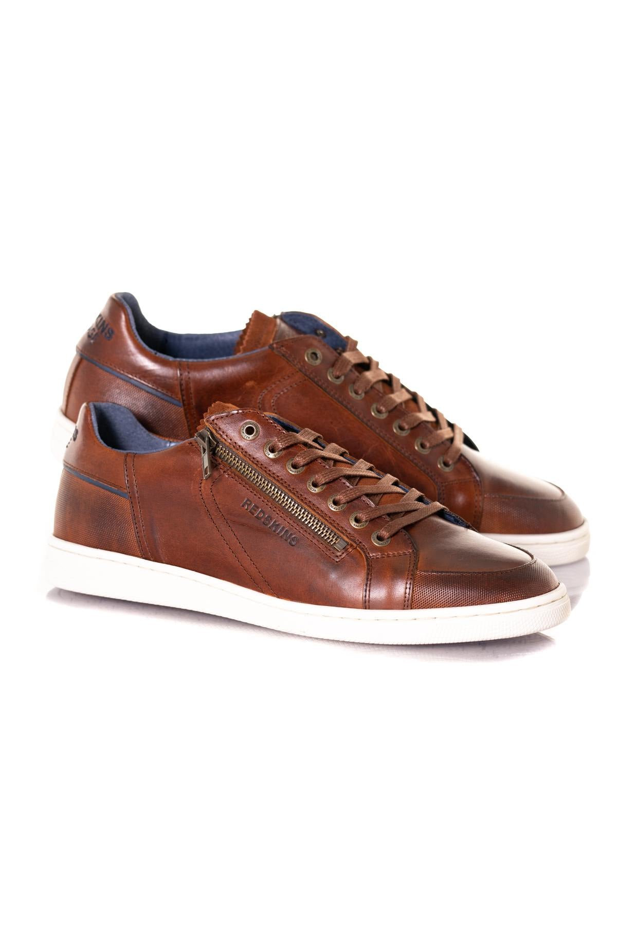 Brown leather sneakers - Image n°1