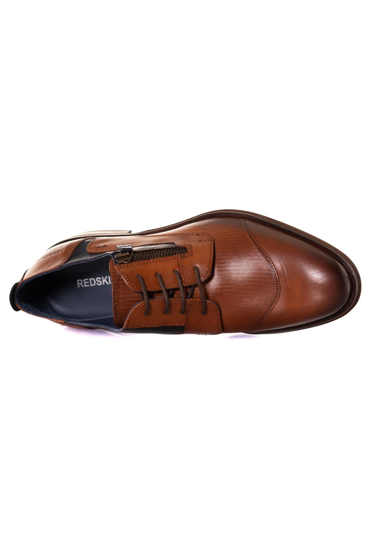 Men's cognac leather derbies - Image n°4