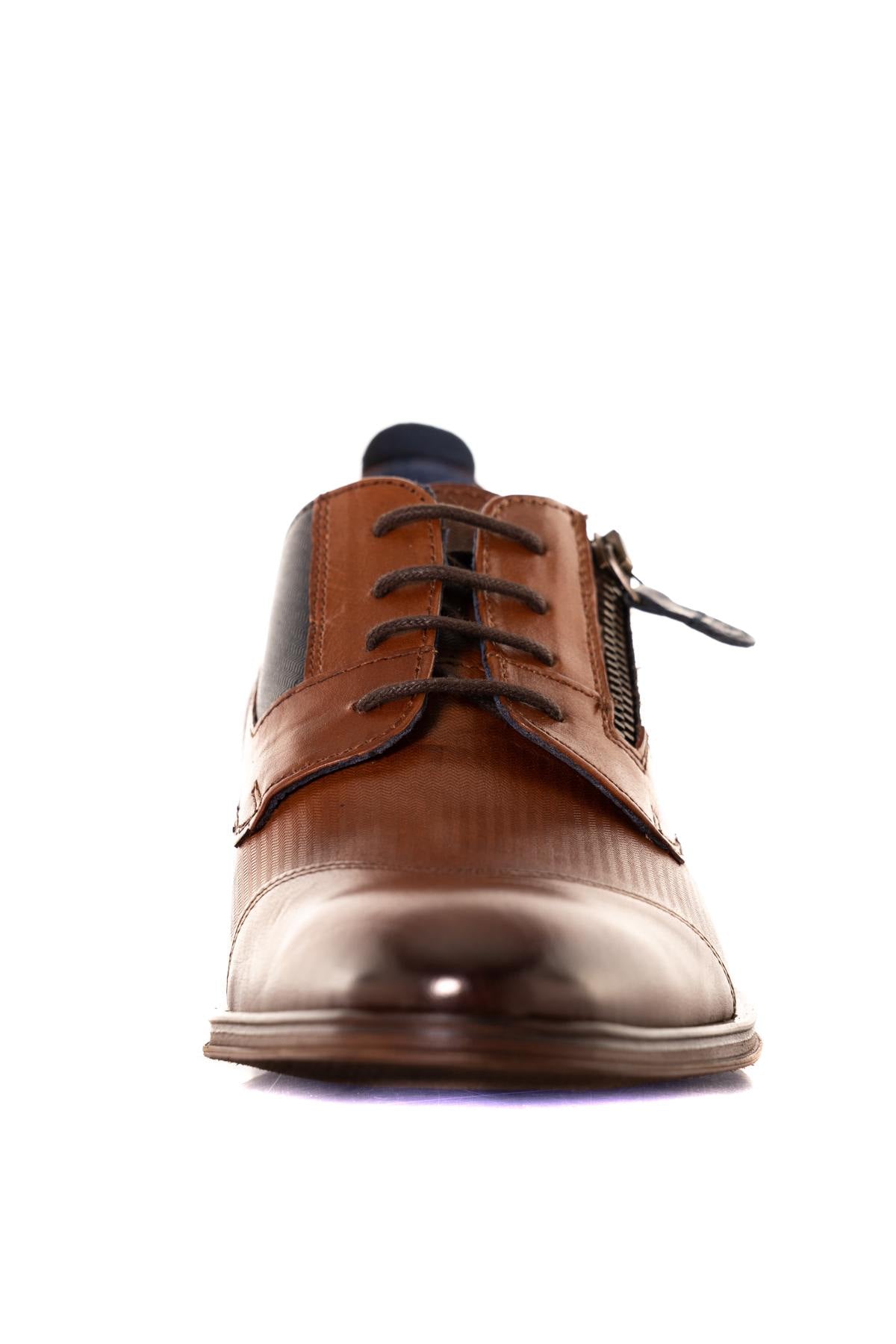 Men's cognac leather derbies - Image n°6