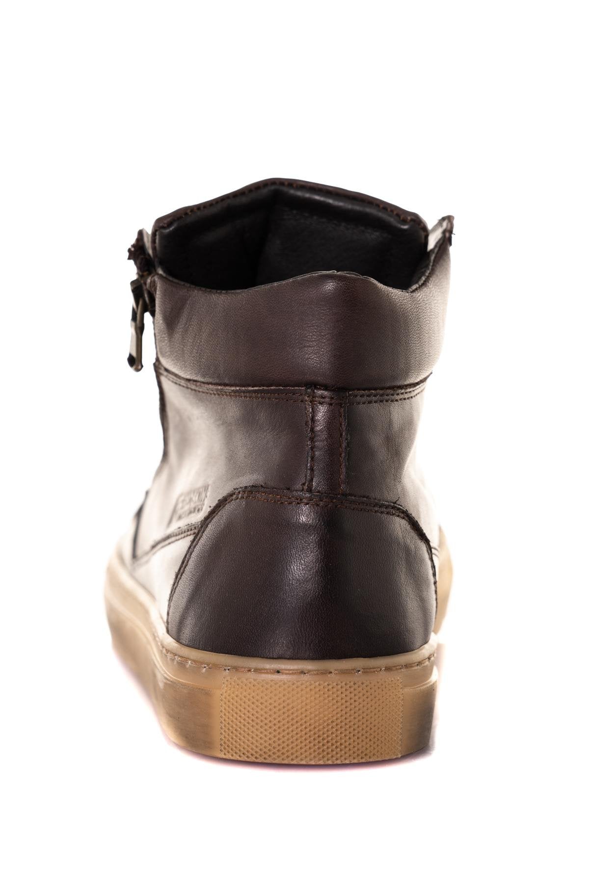 Men's brown leather ankle boots - Image n°7