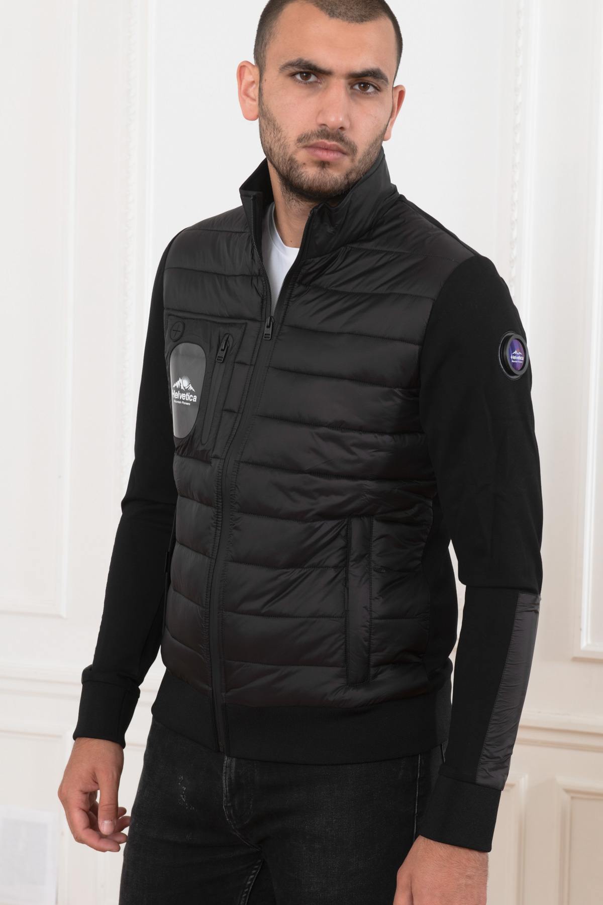 Bi-material textile sportswear jacket - Image n°9