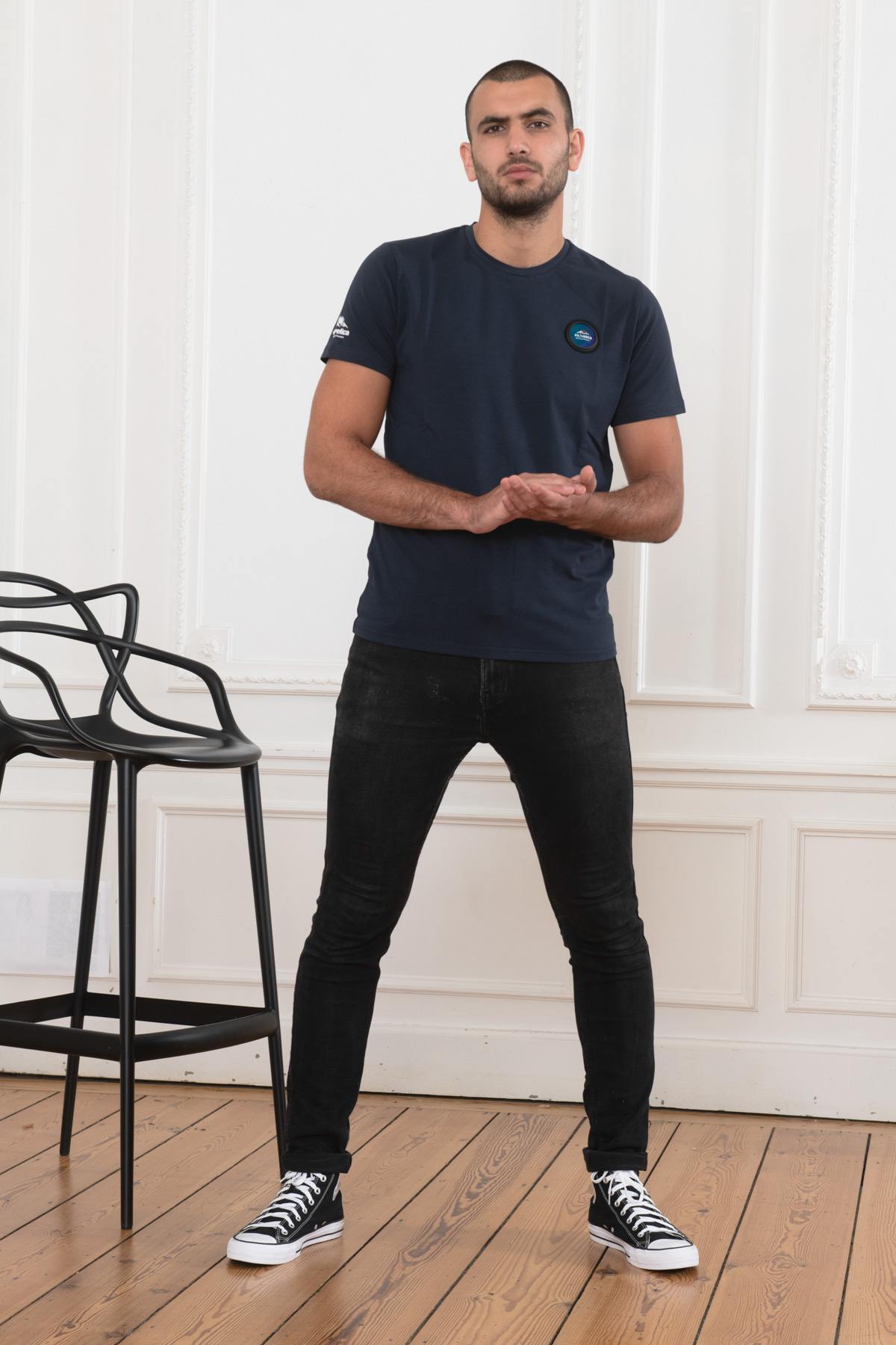 Navy blue fitted t-shirt - Image n°2