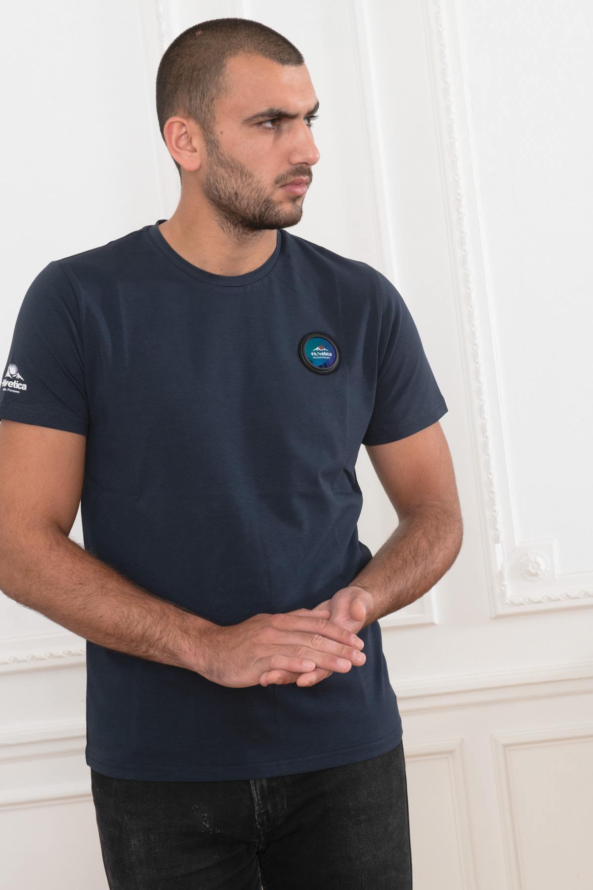 Navy blue fitted t-shirt - Image n°5