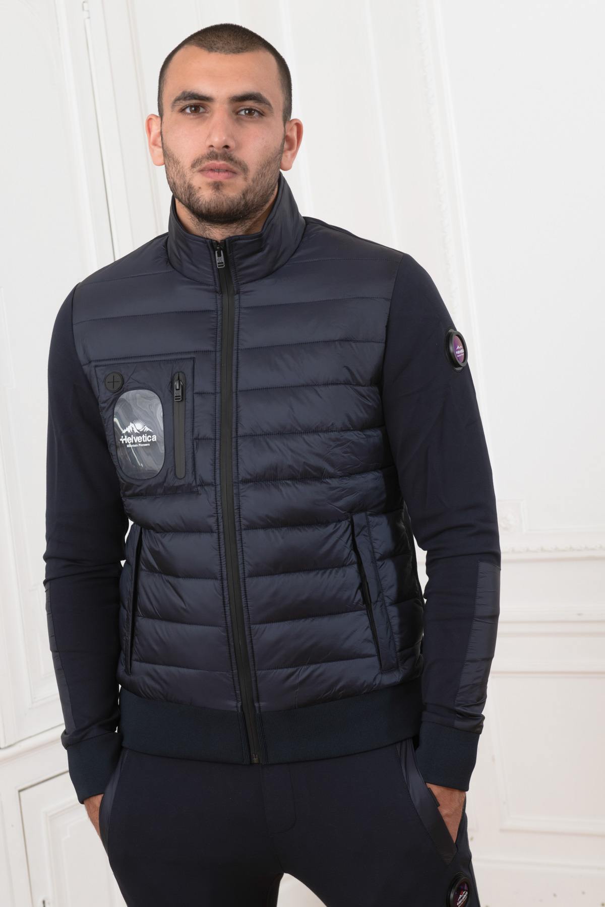 Men's navy blue sportswear jacket - Image n°1