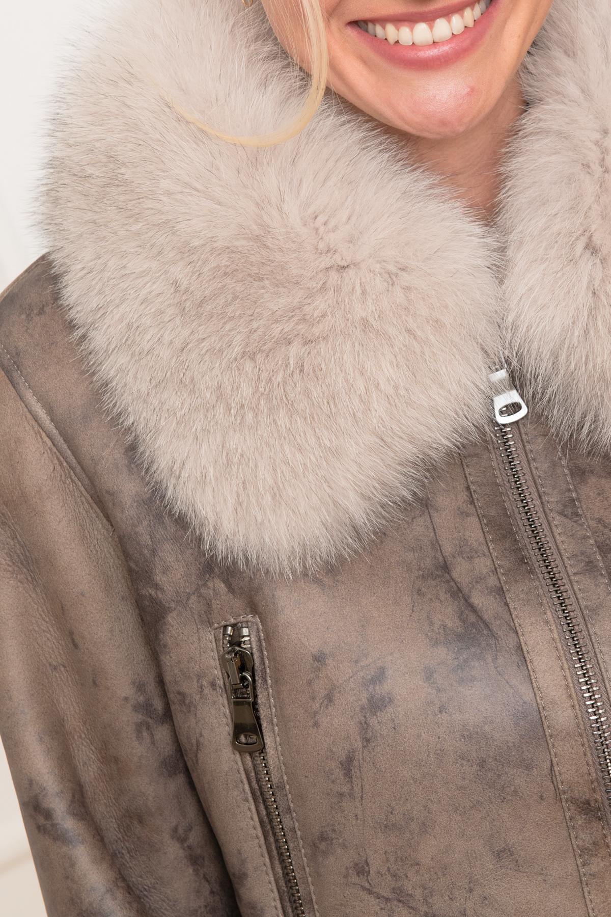  Fox collar sheepskin jacket - Image n°6