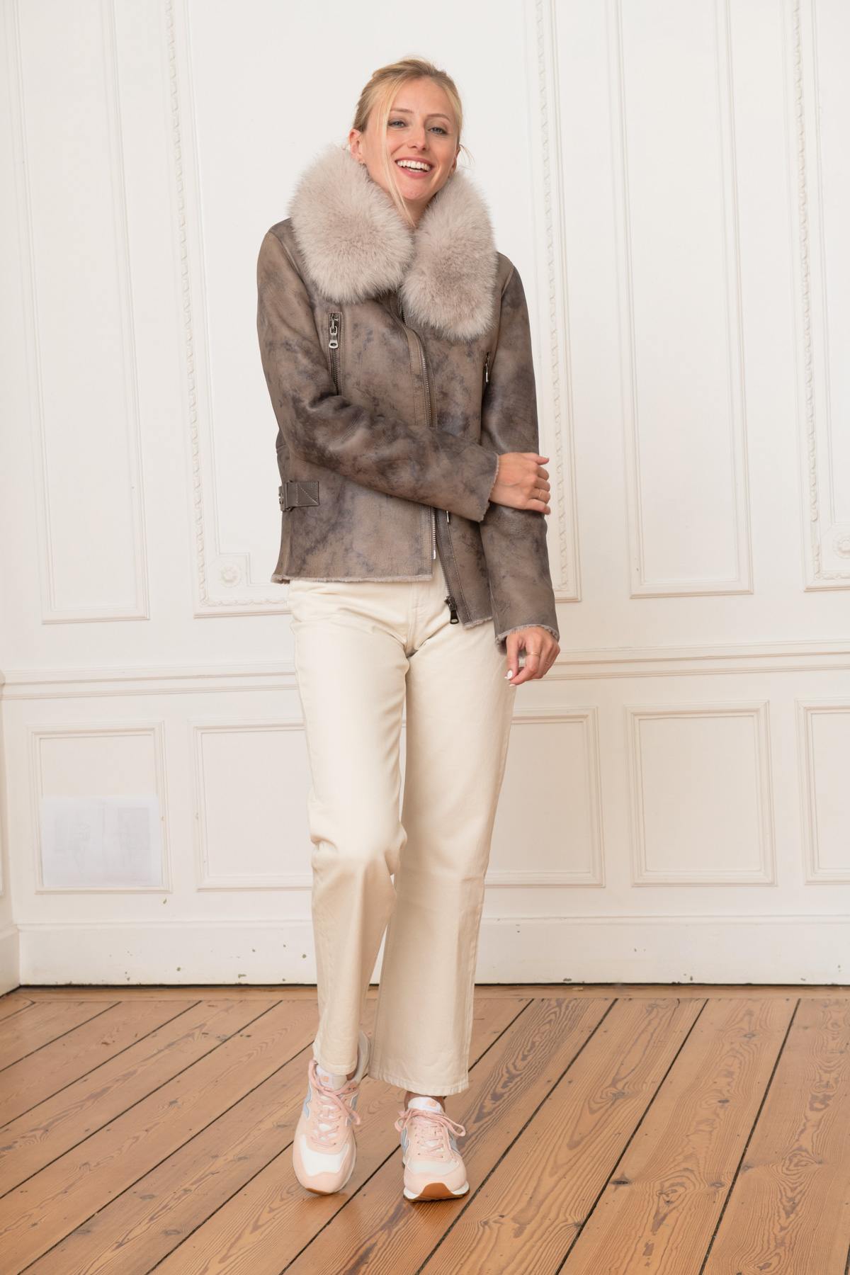  Fox collar sheepskin jacket - Image n°2