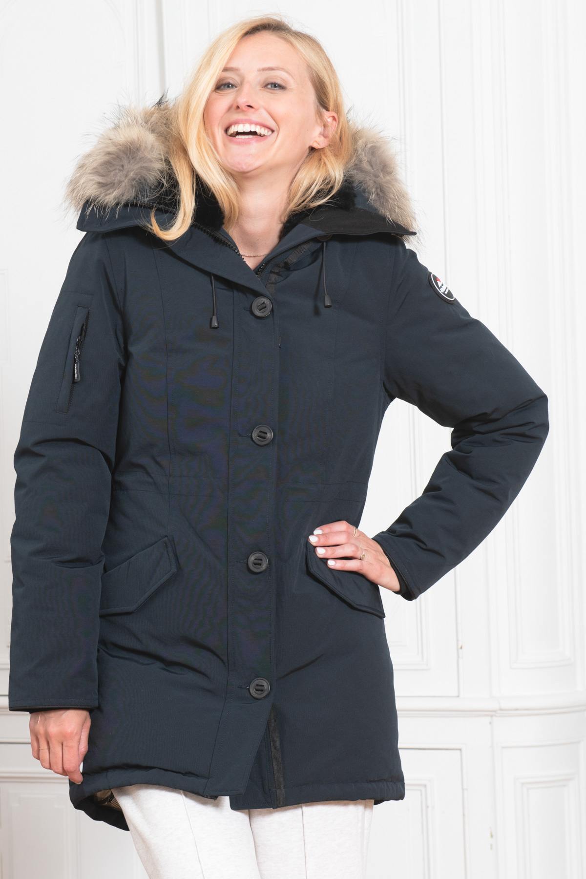 Women's fleece parka with fur - Image n°7