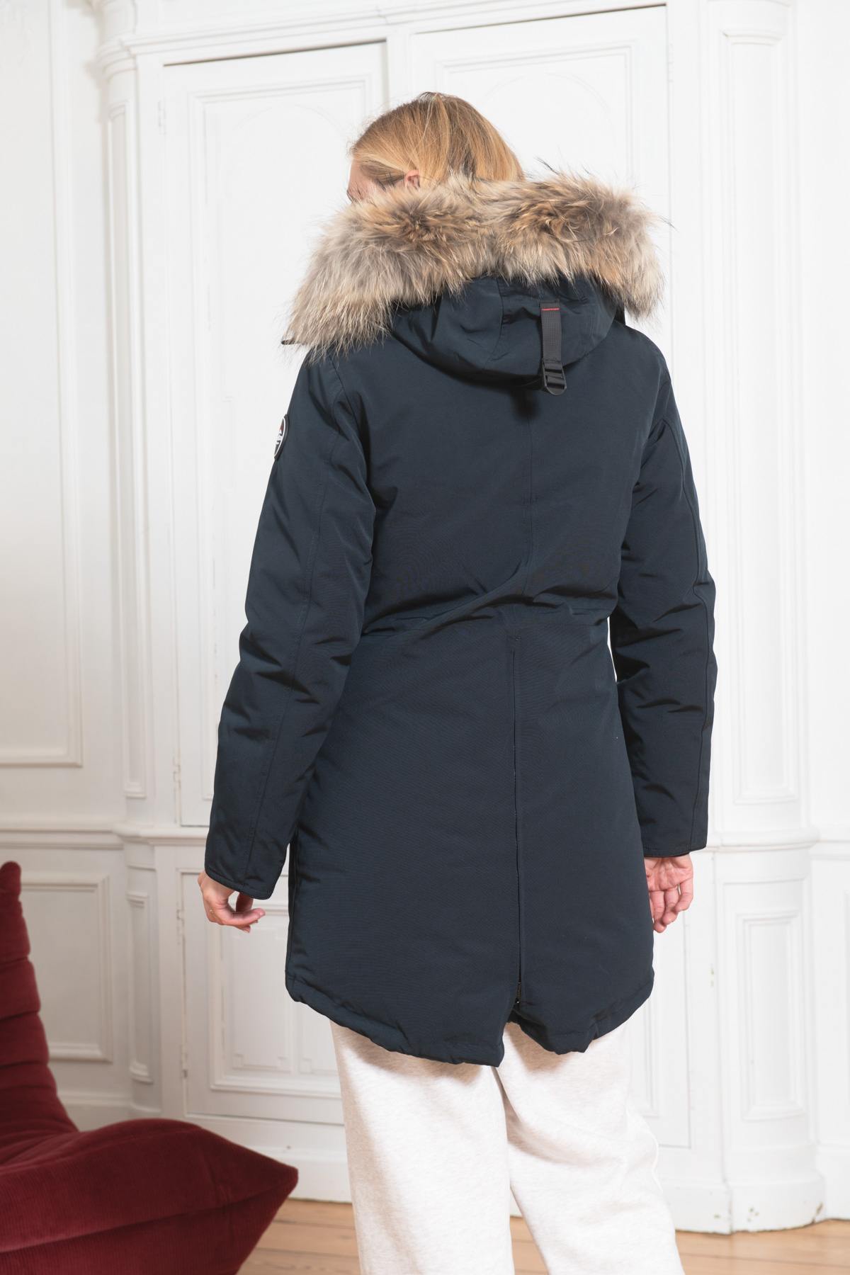 Women's fleece parka with fur - Image n°5