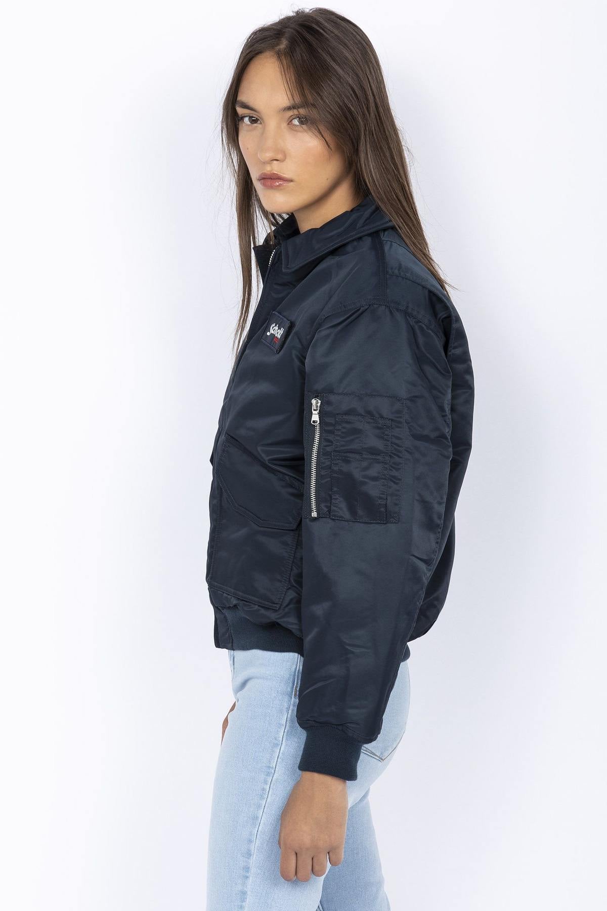 Retro 90's navy blue bomber jacket - Image n°5