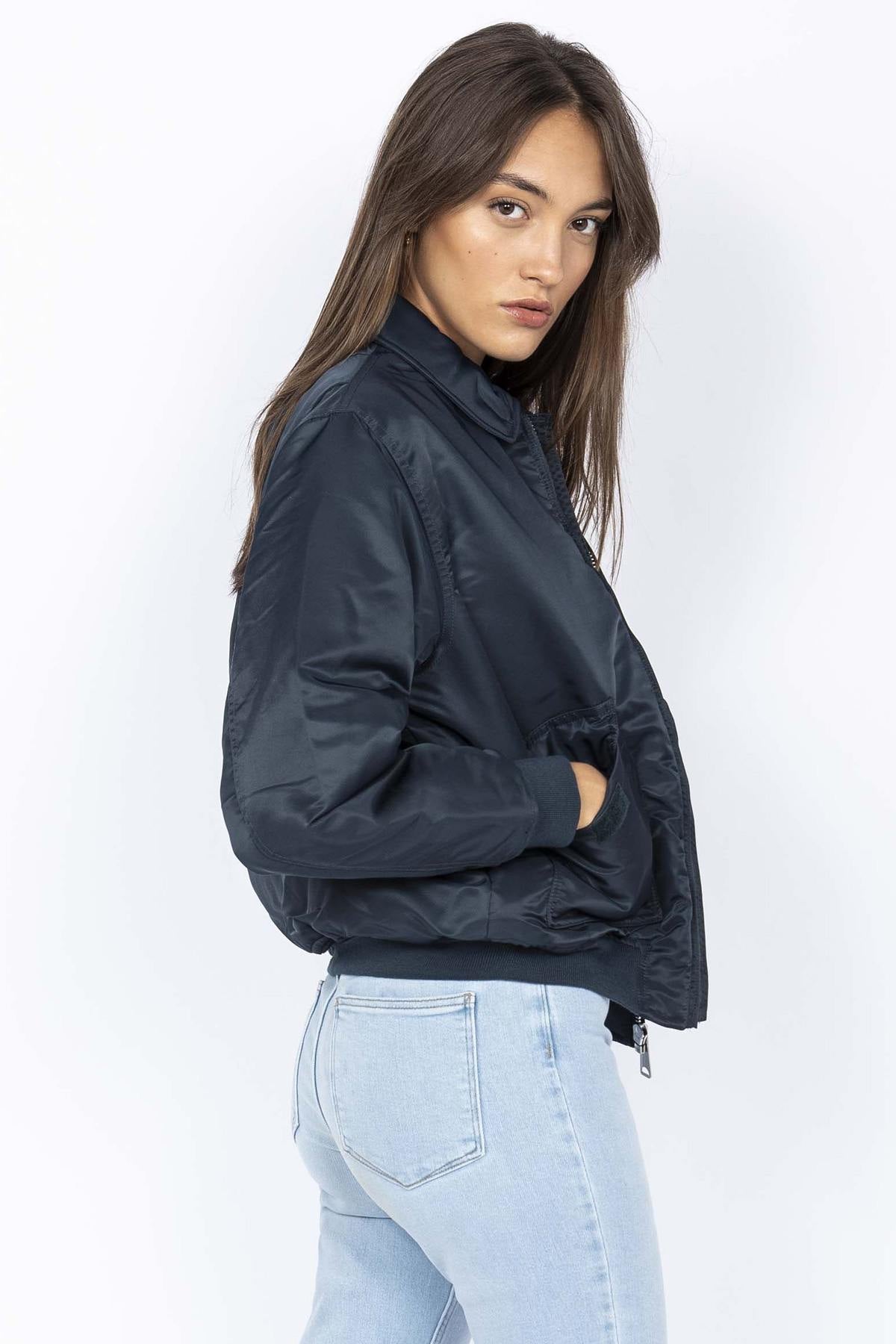 Retro 90's navy blue bomber jacket - Image n°2