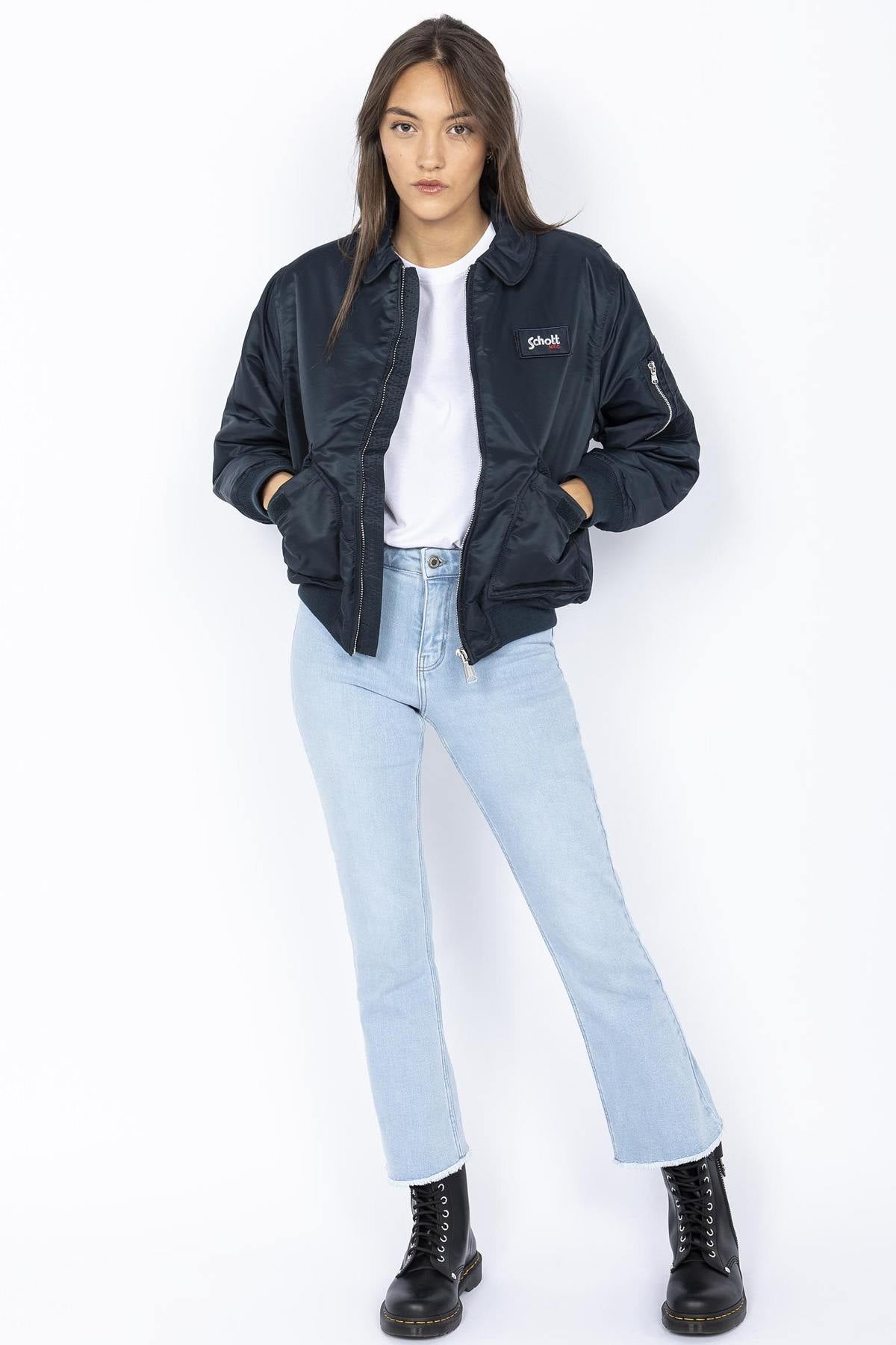 Retro 90's navy blue bomber jacket - Image n°3