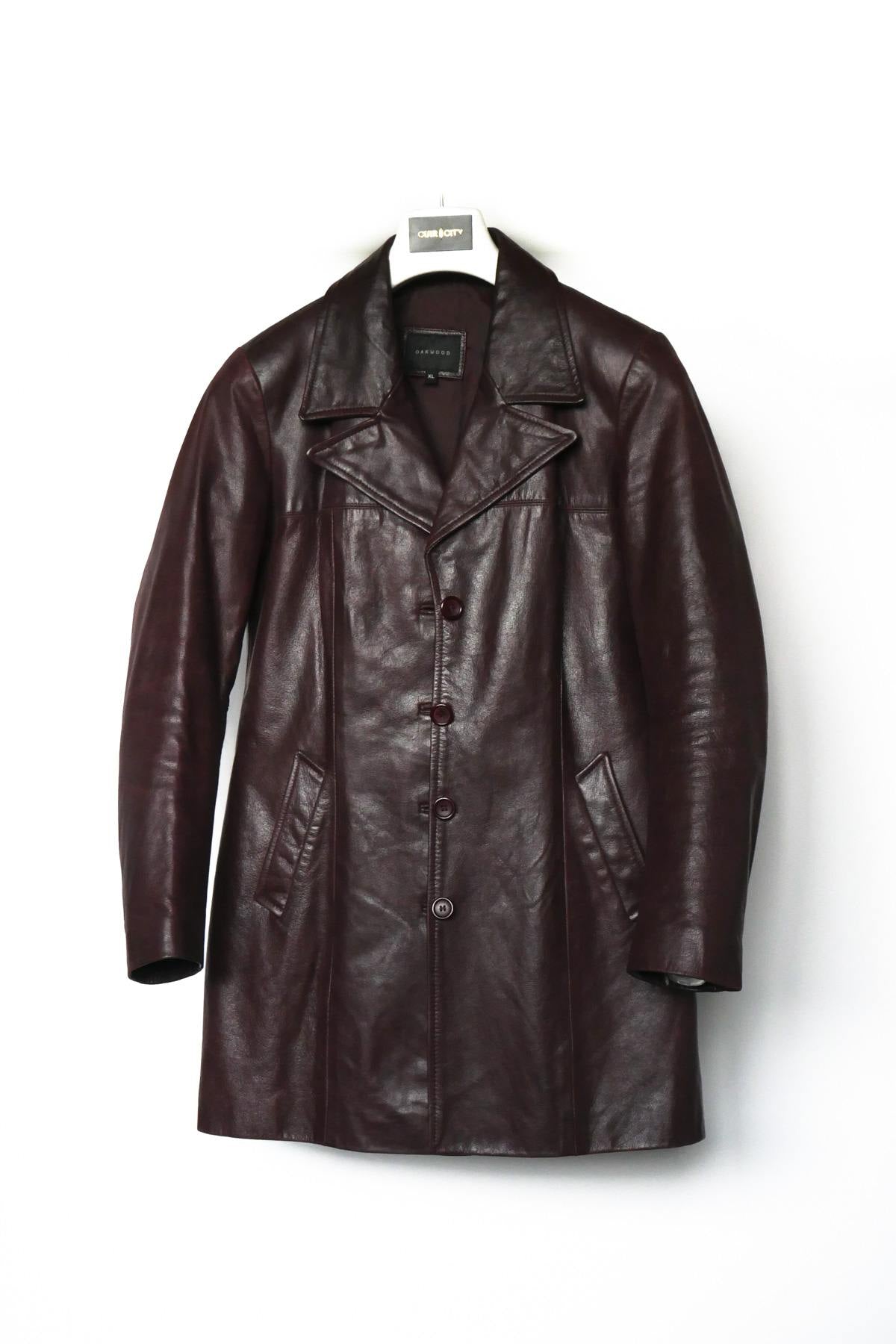  Women's burgundy buffalo leather blazer - Image n°3