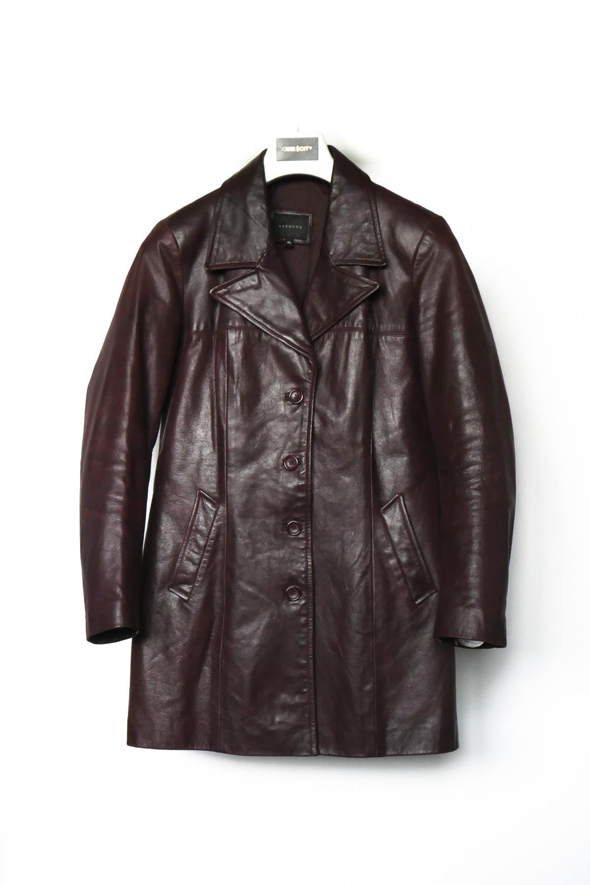  Women's burgundy buffalo leather blazer - Image n°1