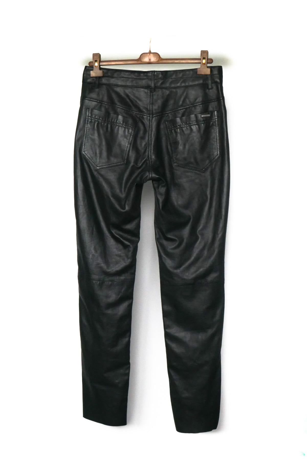 Men's black leather pants - Image n°2